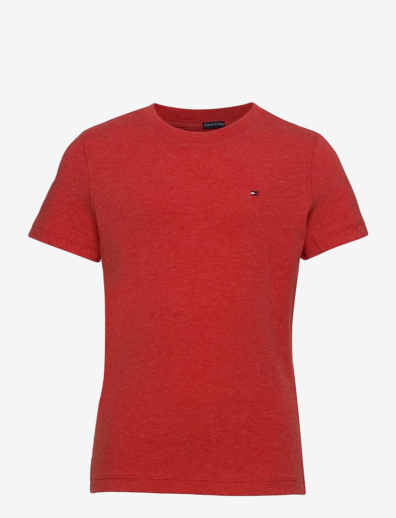 Tommy Hilfiger - BOYS BASIC CN KNIT S/S - kortärmade t-shirts - apple red heather - 0