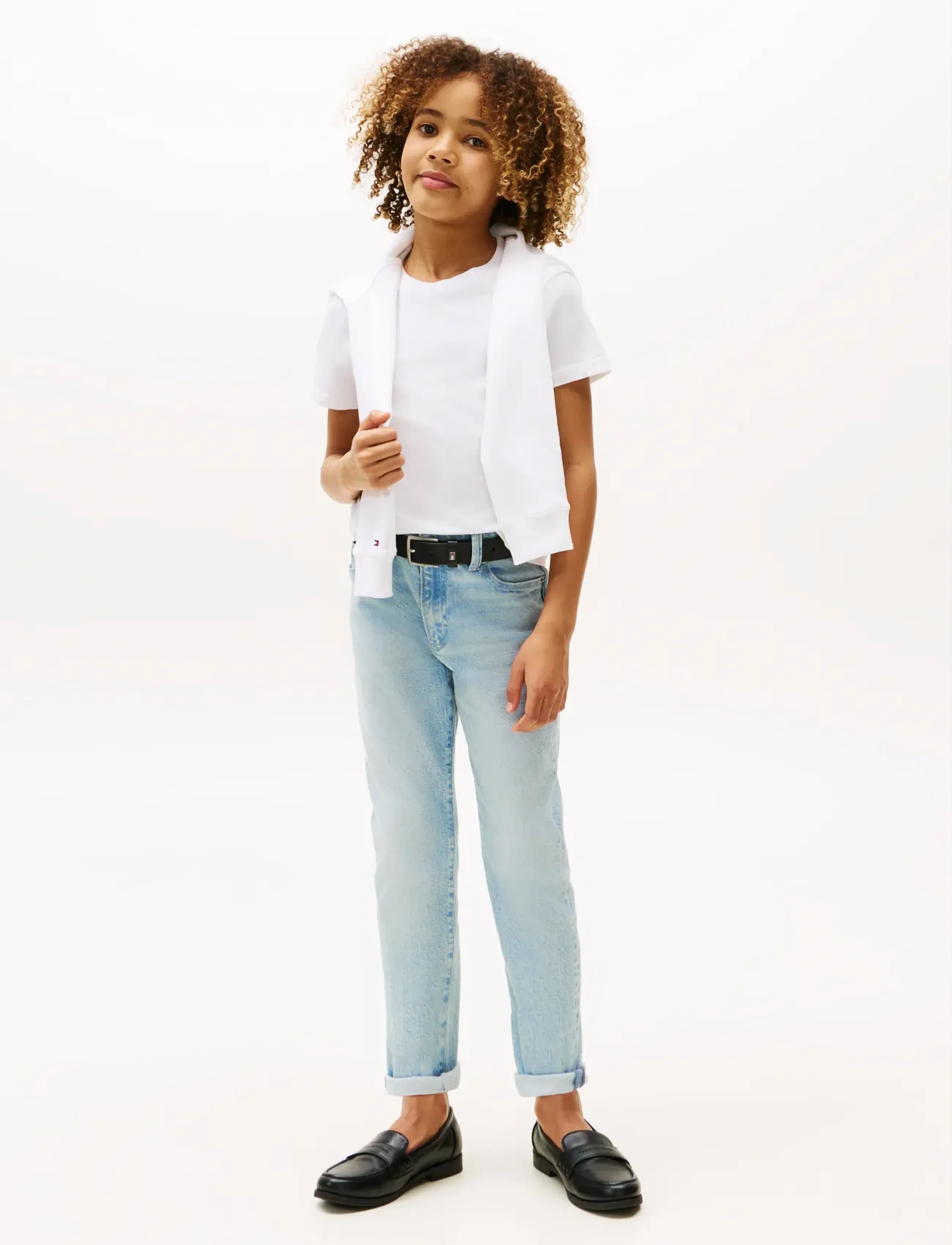 Tommy Hilfiger BOYS BASIC CN KNIT S/S - Oberteile & T-Shirts - BRIGHT WHITE / white