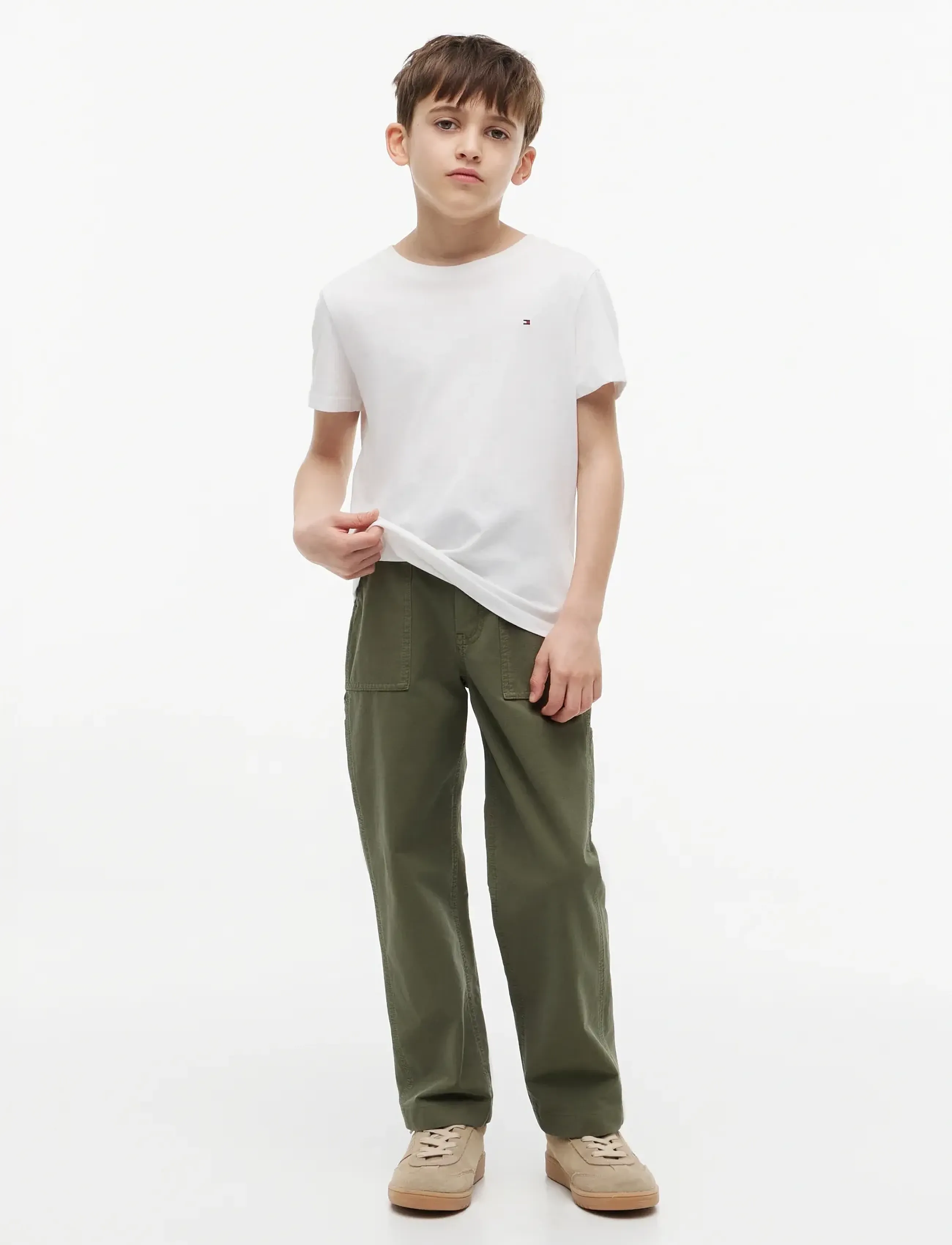 Tommy Hilfiger - BOYS BASIC CN KNIT S/S - kortærmede t-shirts - bright white - 5