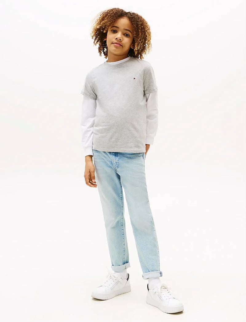 Tommy Hilfiger - BOYS BASIC CN KNIT S/S - kurzärmelige - grey heather - 0