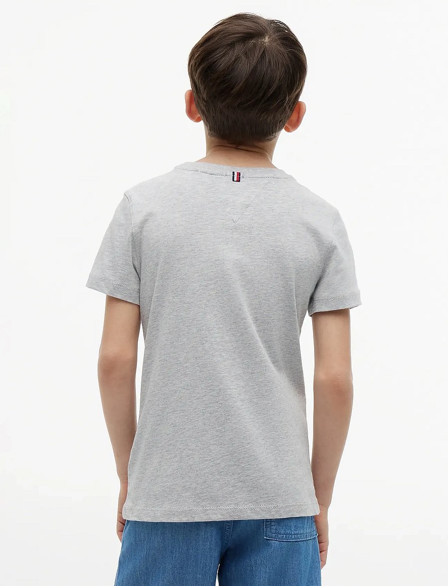 Tommy Hilfiger - BOYS BASIC CN KNIT S/S - kurzärmelige - grey heather - 3