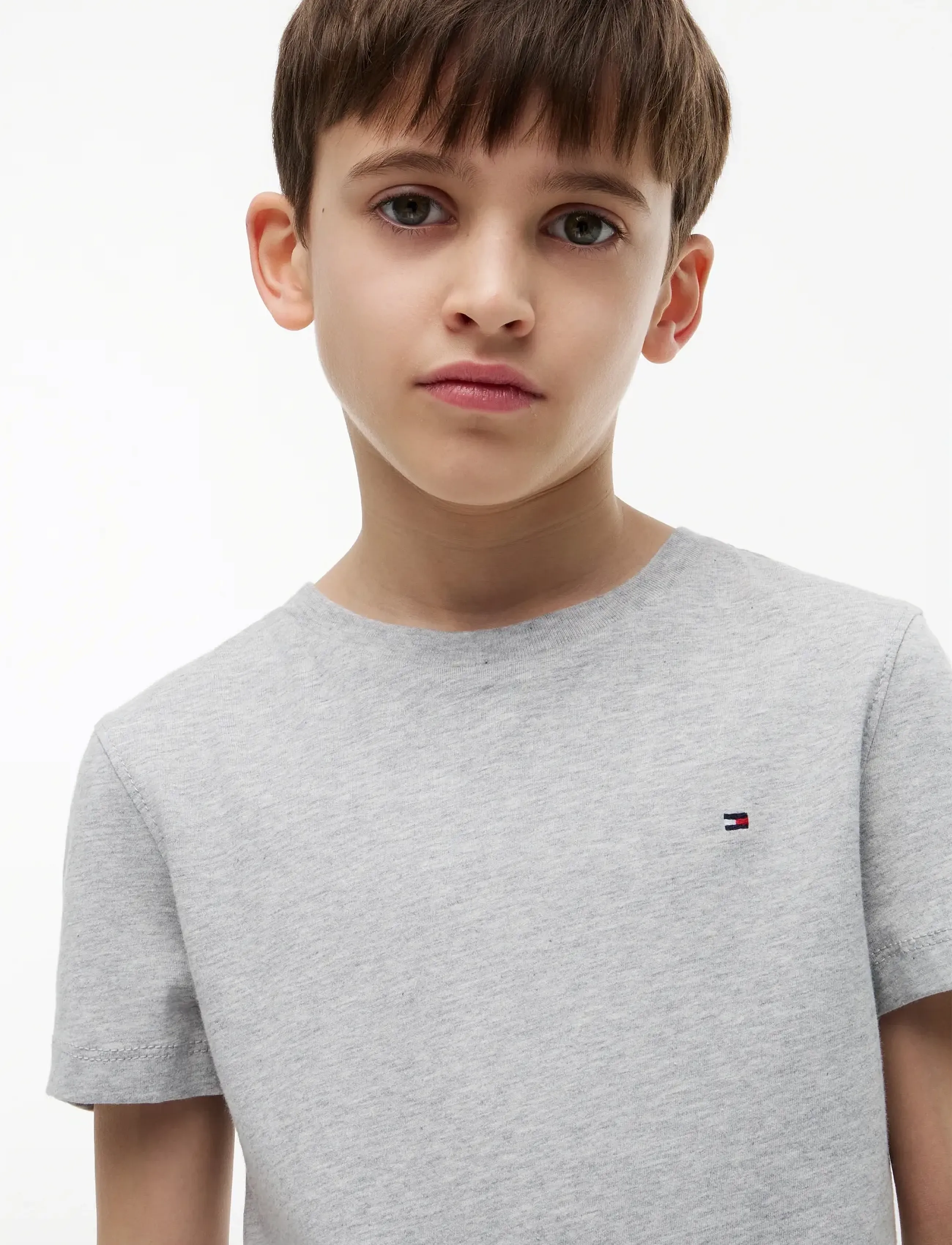 Tommy Hilfiger - BOYS BASIC CN KNIT S/S - kurzärmelige - grey heather - 4