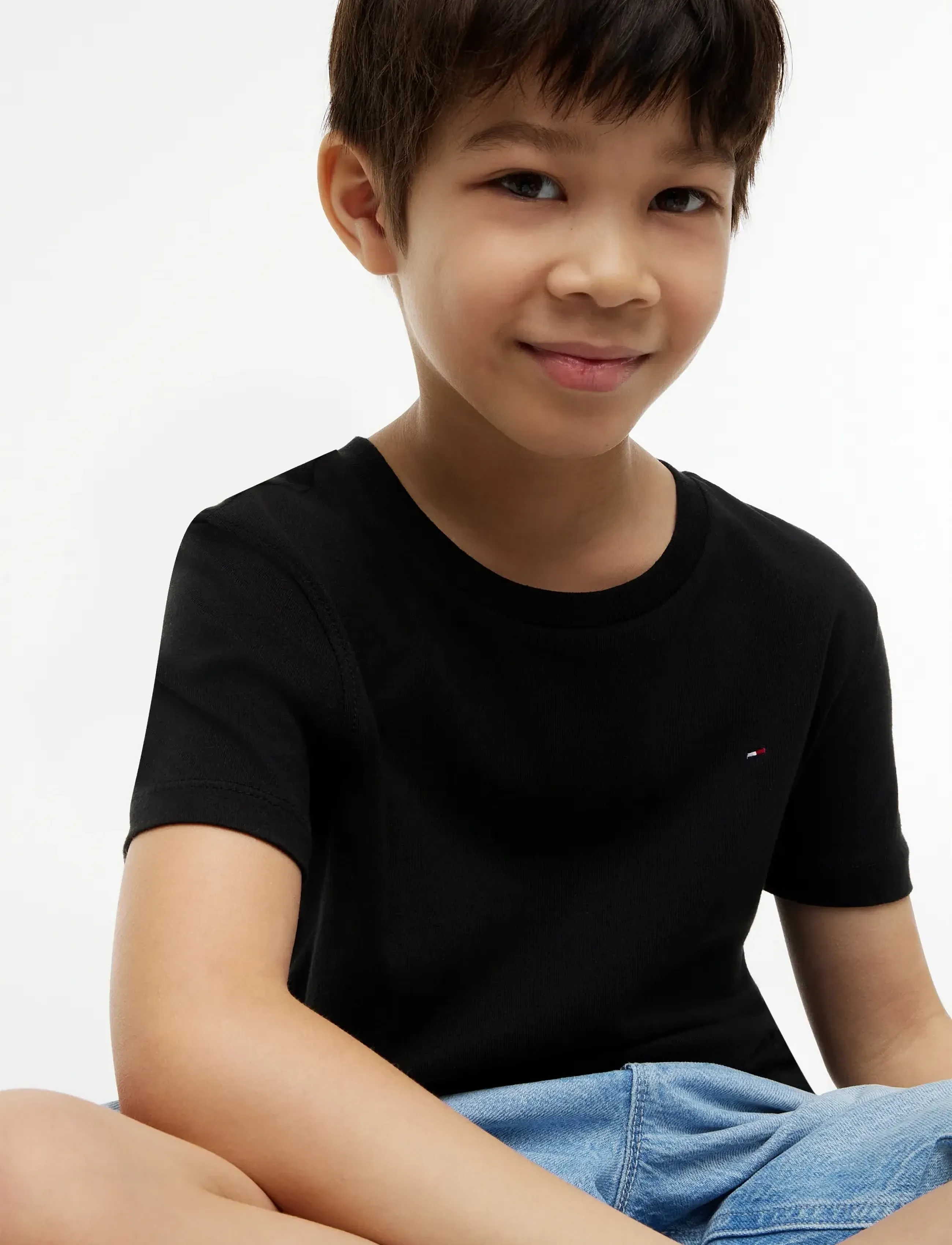 Tommy Hilfiger - BOYS BASIC CN KNIT S/S - t-shirts - meteorite - 4