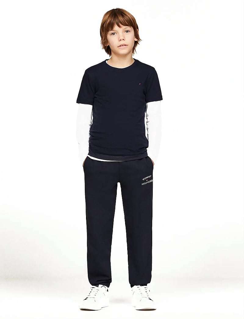 Tommy Hilfiger - BOYS BASIC CN KNIT S/S - kortärmade t-shirts - sky captain - 5