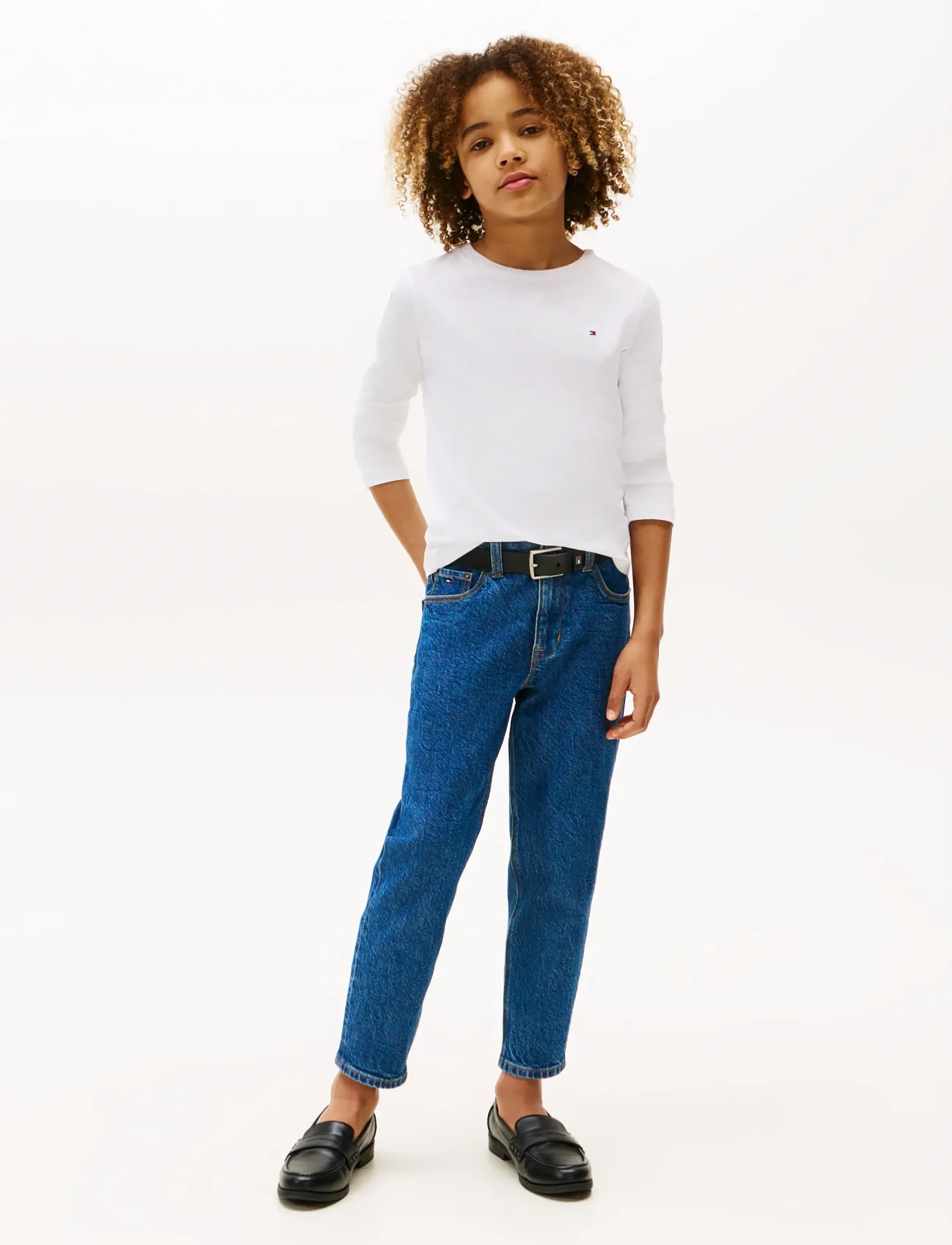 Tommy Hilfiger BOYS BASIC CN KNIT L/S - Toppe og t-shirts - BRIGHT WHITE / white