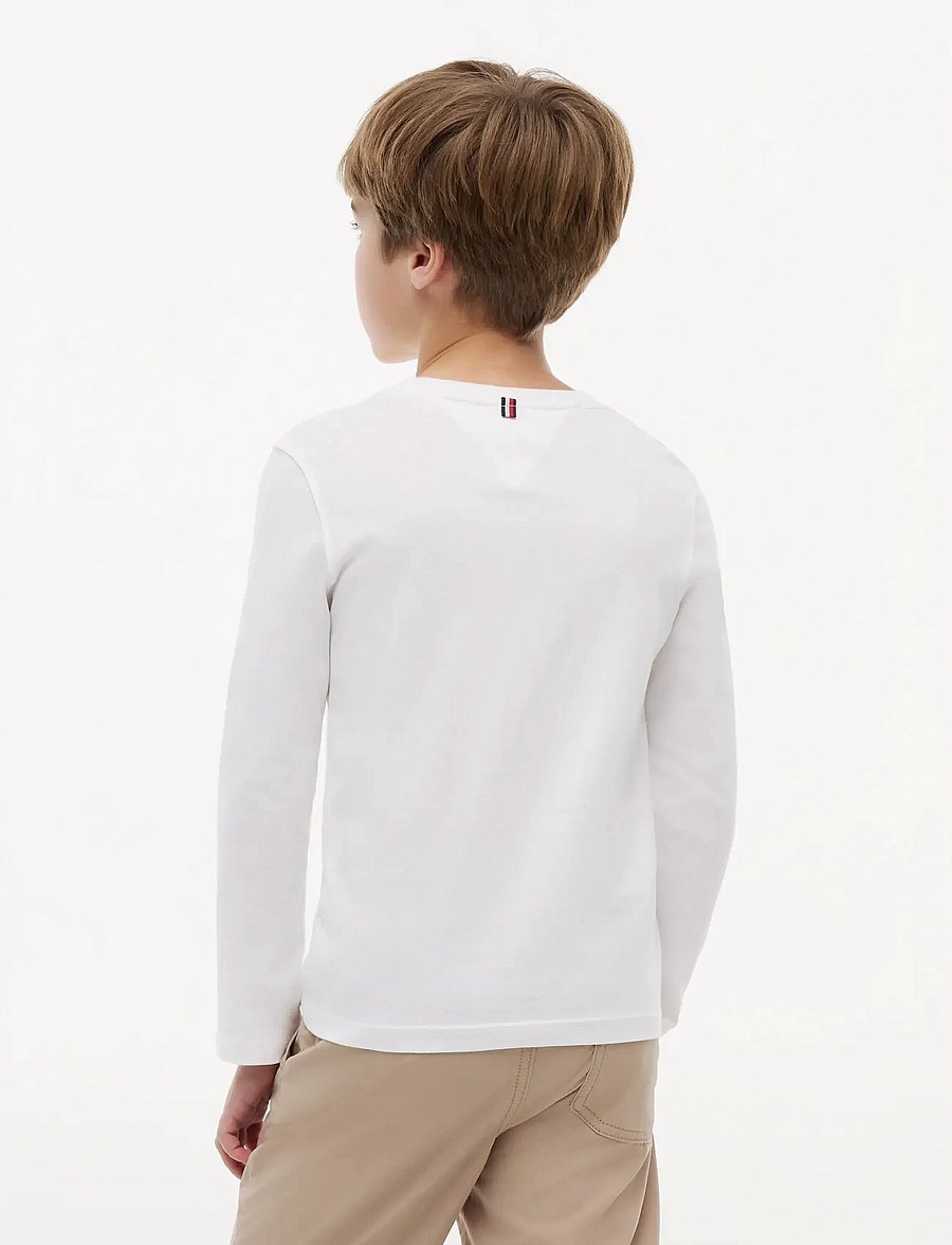 Tommy Hilfiger - BOYS BASIC CN KNIT L/S - pikkade varrukatega t-särgid - bright white - 3