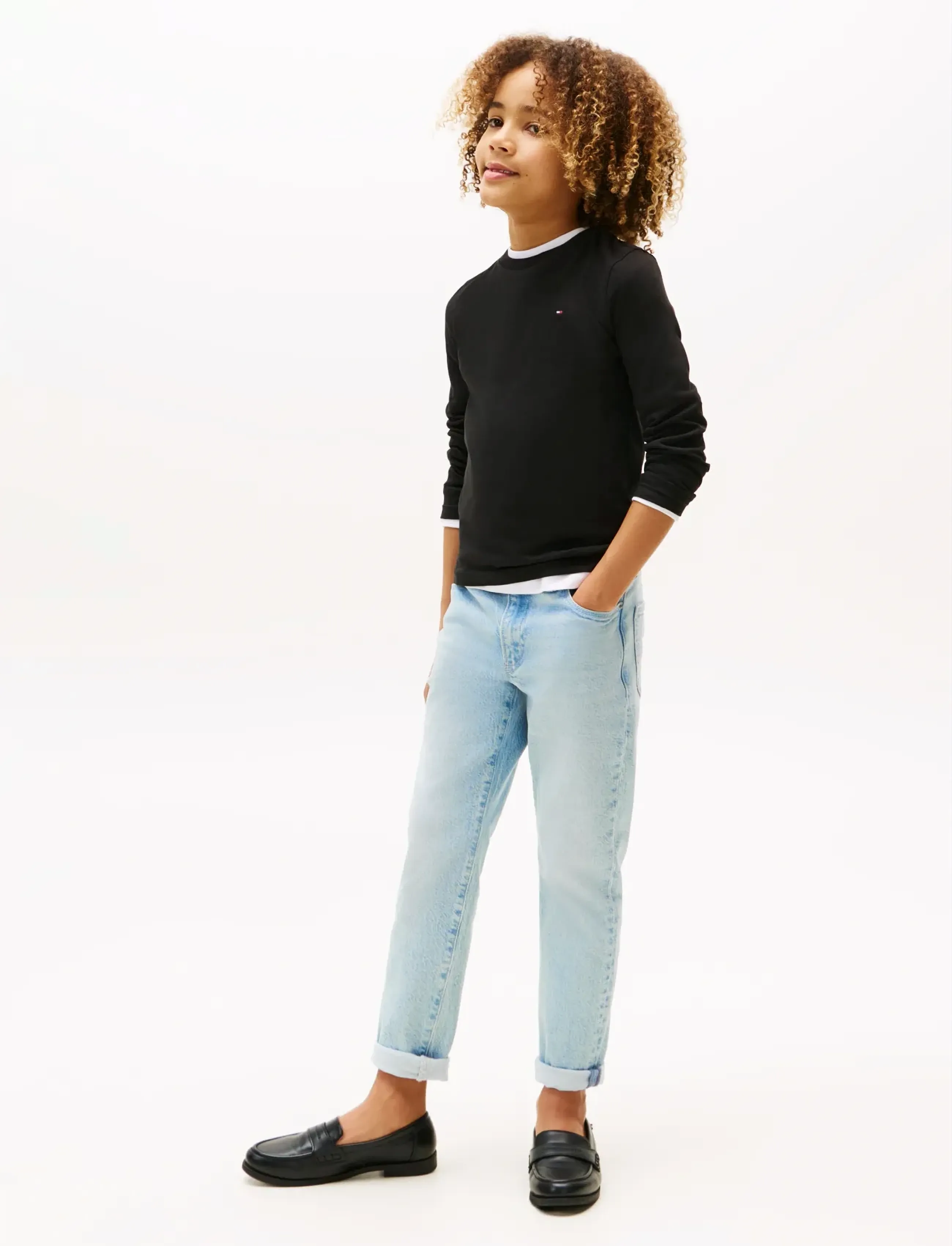 Tommy Hilfiger BOYS BASIC CN KNIT L/S - T-shirts à manches longues - METEORITE / black