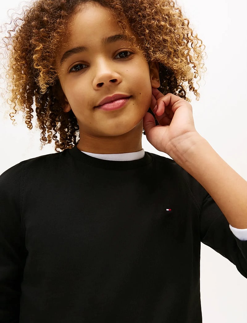 Tommy Hilfiger - BOYS BASIC CN KNIT L/S - långärmade t-shirts - meteorite - 4