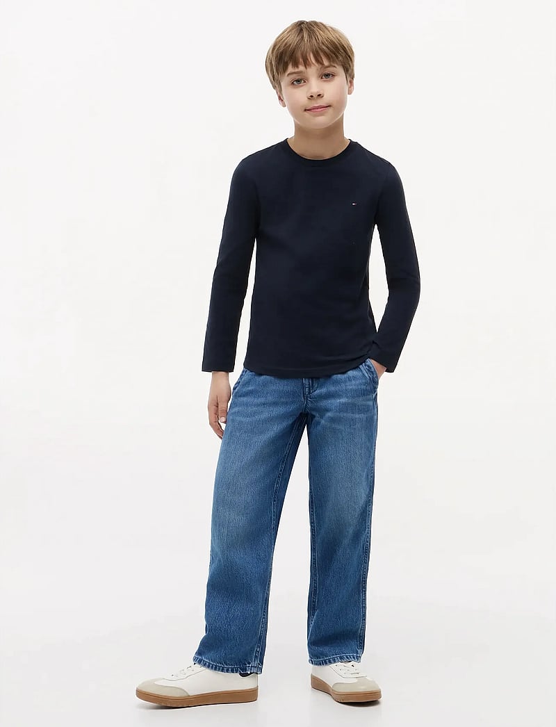 Tommy Hilfiger - BOYS BASIC CN KNIT L/S - långärmade t-shirts - sky captain - 4