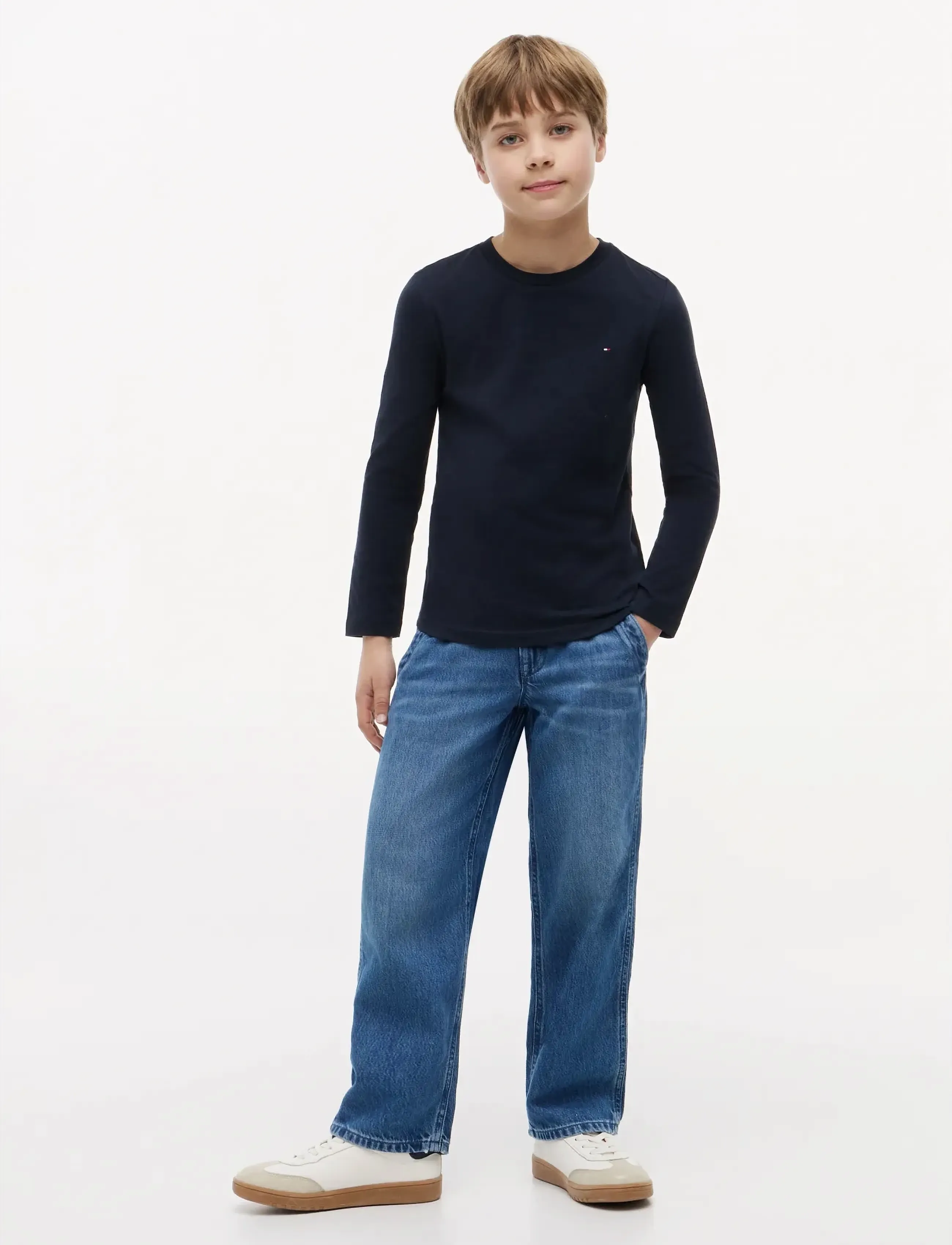 Tommy Hilfiger - BOYS BASIC CN KNIT L/S - t-shirts - sky captain - 4