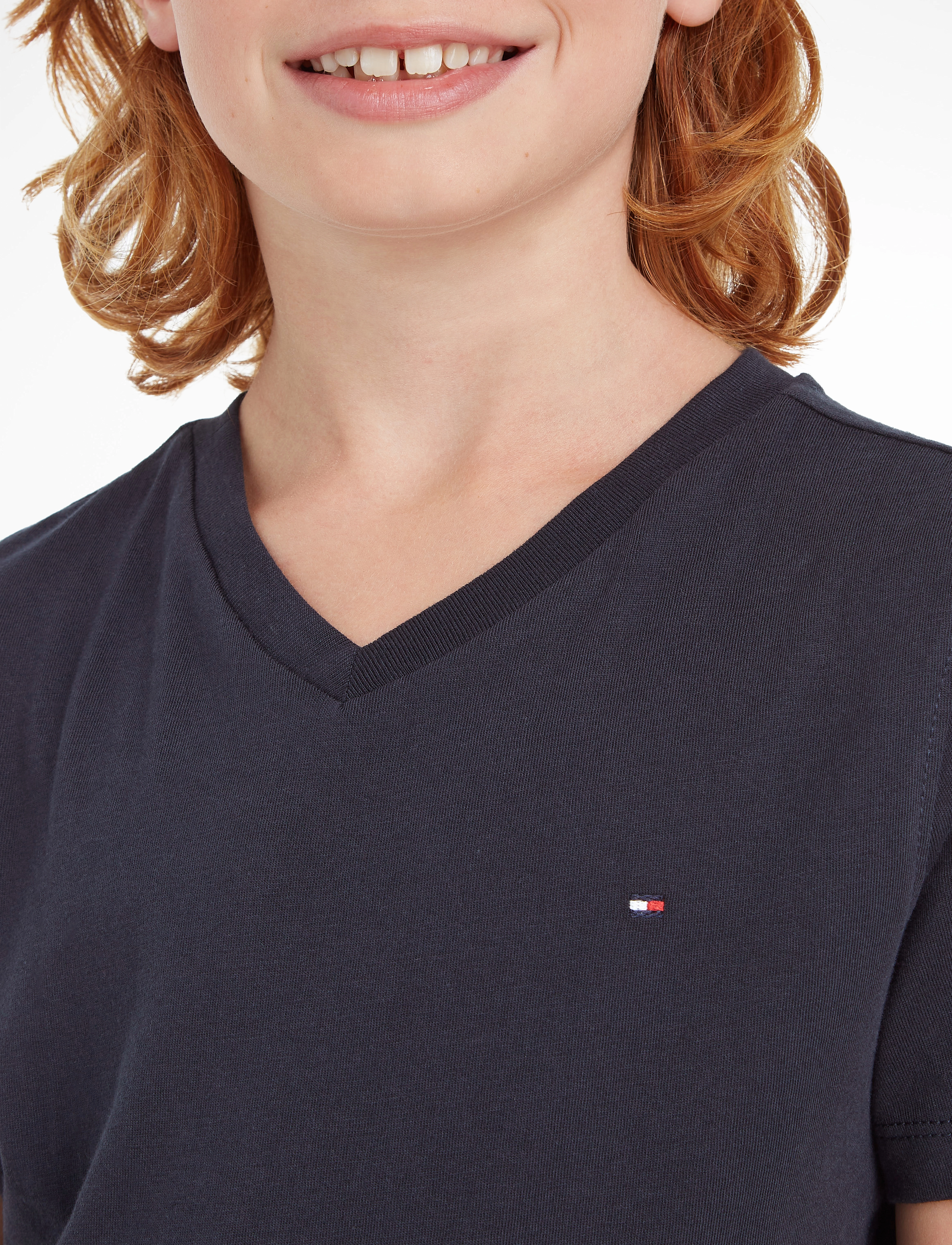 Tommy Hilfiger - BOYS BASIC VN KNIT S/S - sky captain - 5