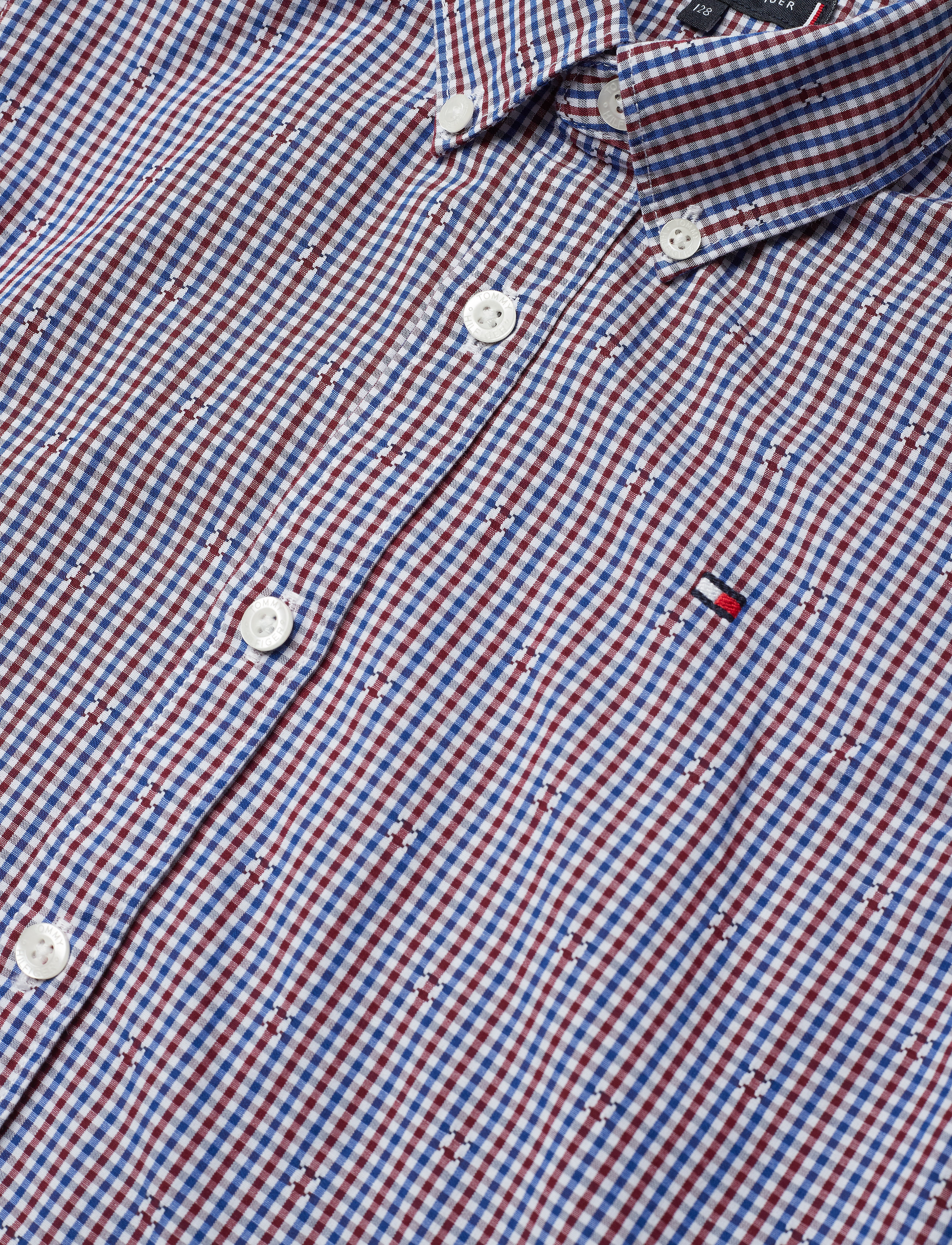 Tommy Hilfiger - DOBBY CHECK SHIRT L/ - cordovan/bright white - 2