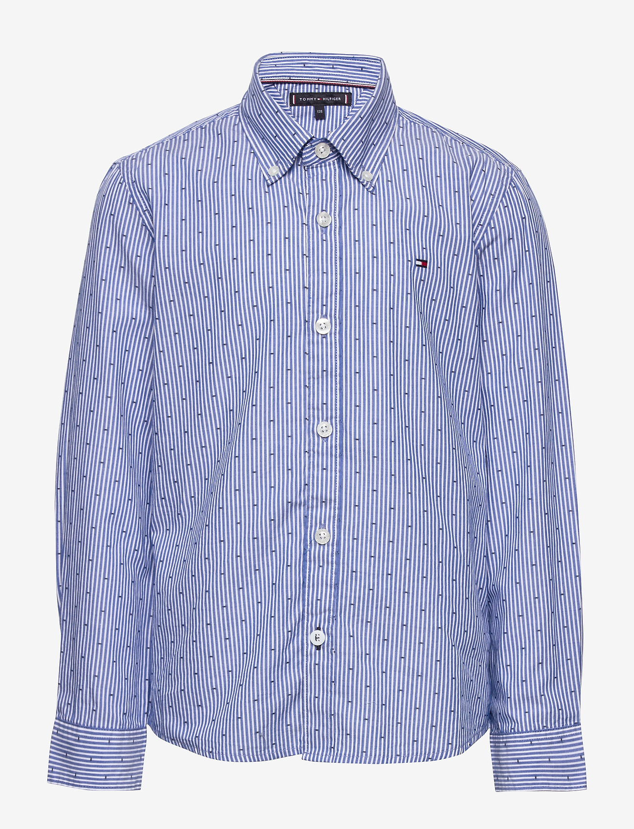 Tommy Hilfiger - YD STRIPE CLIPPING SHIRT L/S - blue stripe 02 - 0