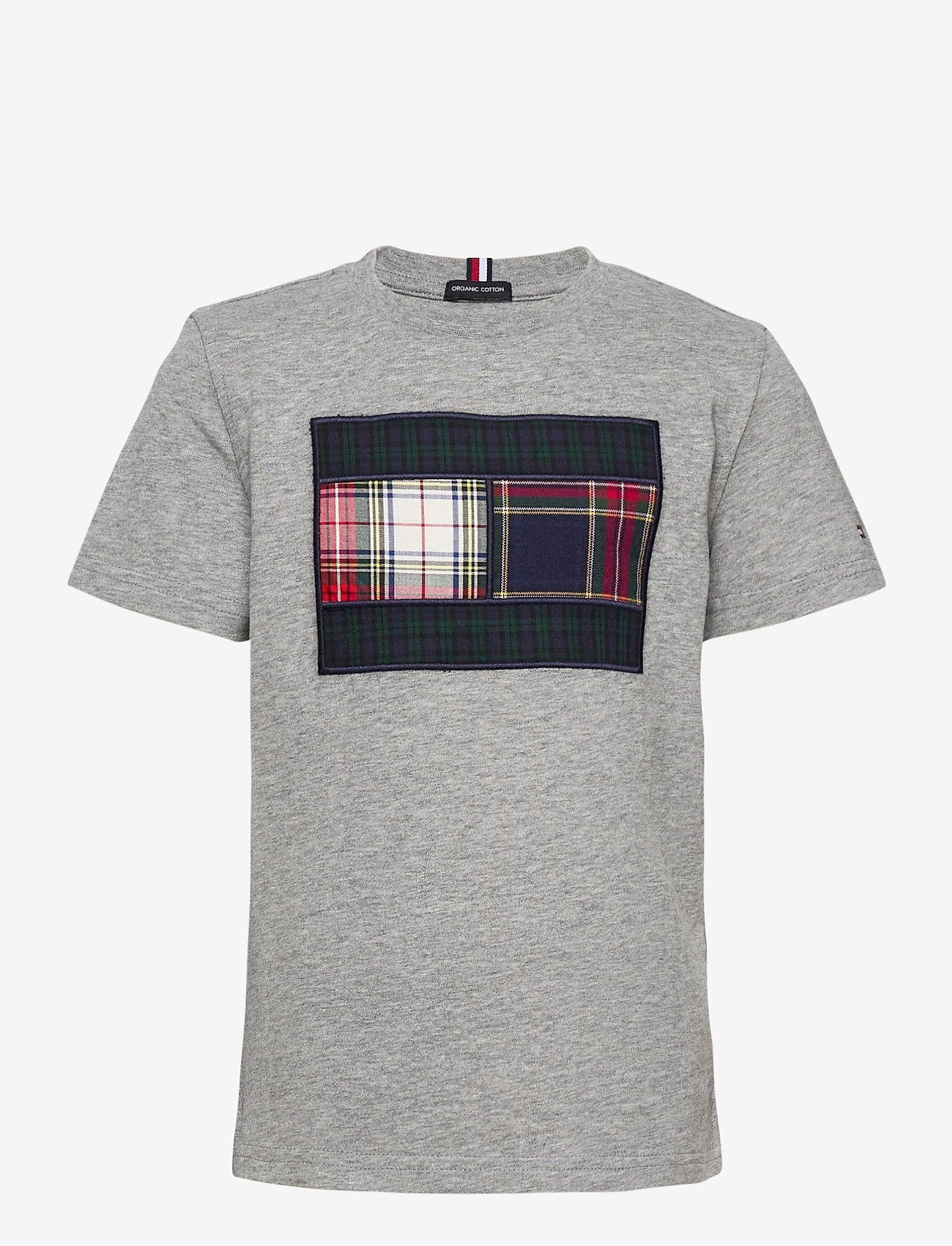 Tommy Hilfiger - MIXED CHECK FLAG TEE S/S - mid grey - 0