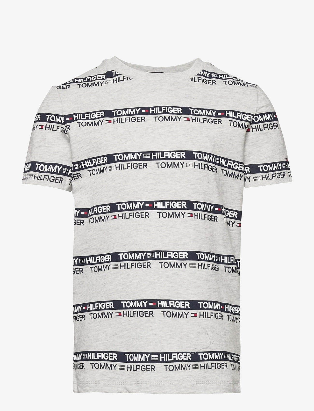 Tommy Hilfiger - PRINTED TAPE TEE S/S - light grey heather - 0