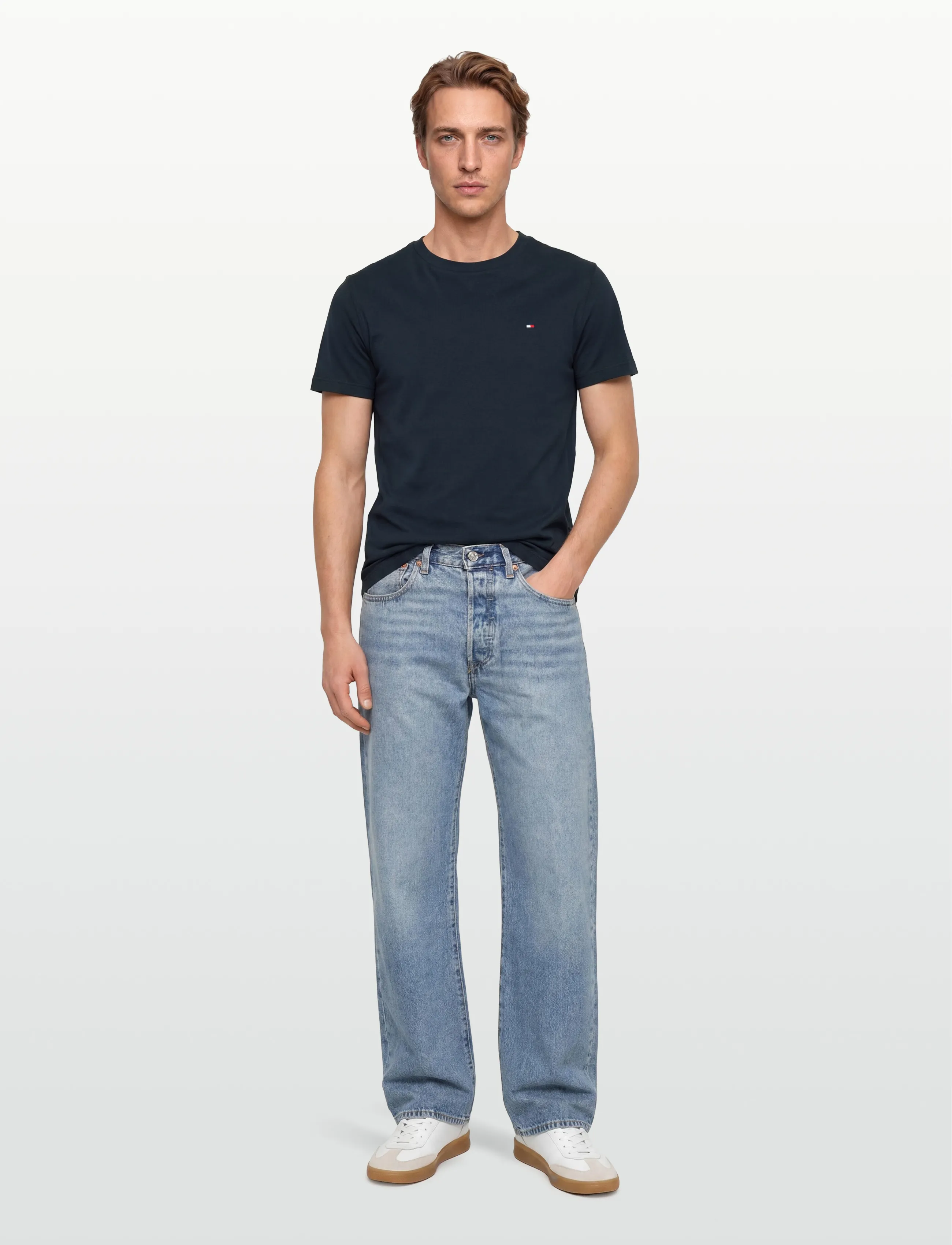 Tommy Hilfiger - ESSENTIAL COTTON REG FIT TEE SS - short-sleeved t-shirts - dark night navy - 0