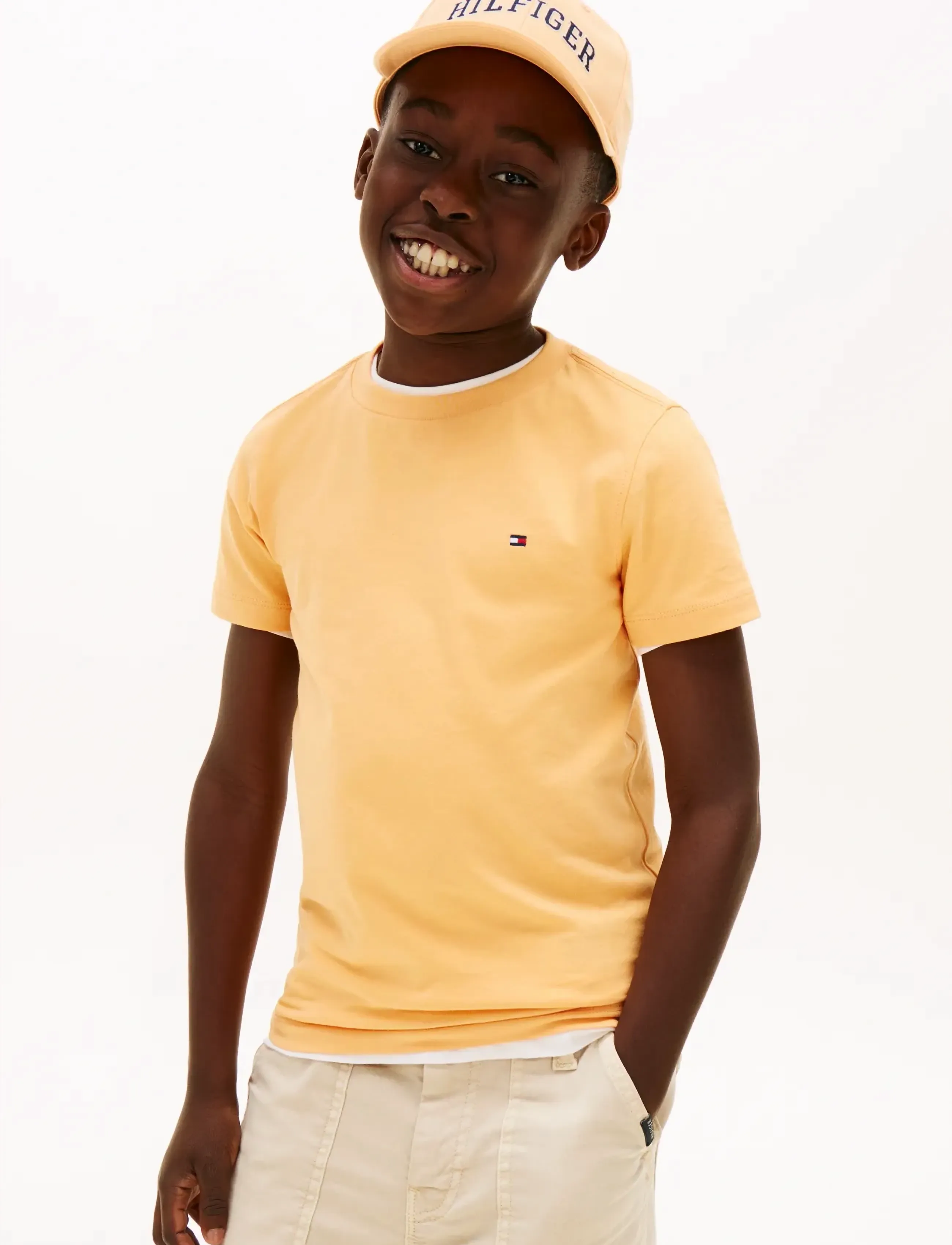 Tommy Hilfiger ESSENTIAL COTTON REG FIT TEE SS - Topid ja T-särgid - FADED SUN KISS / orange