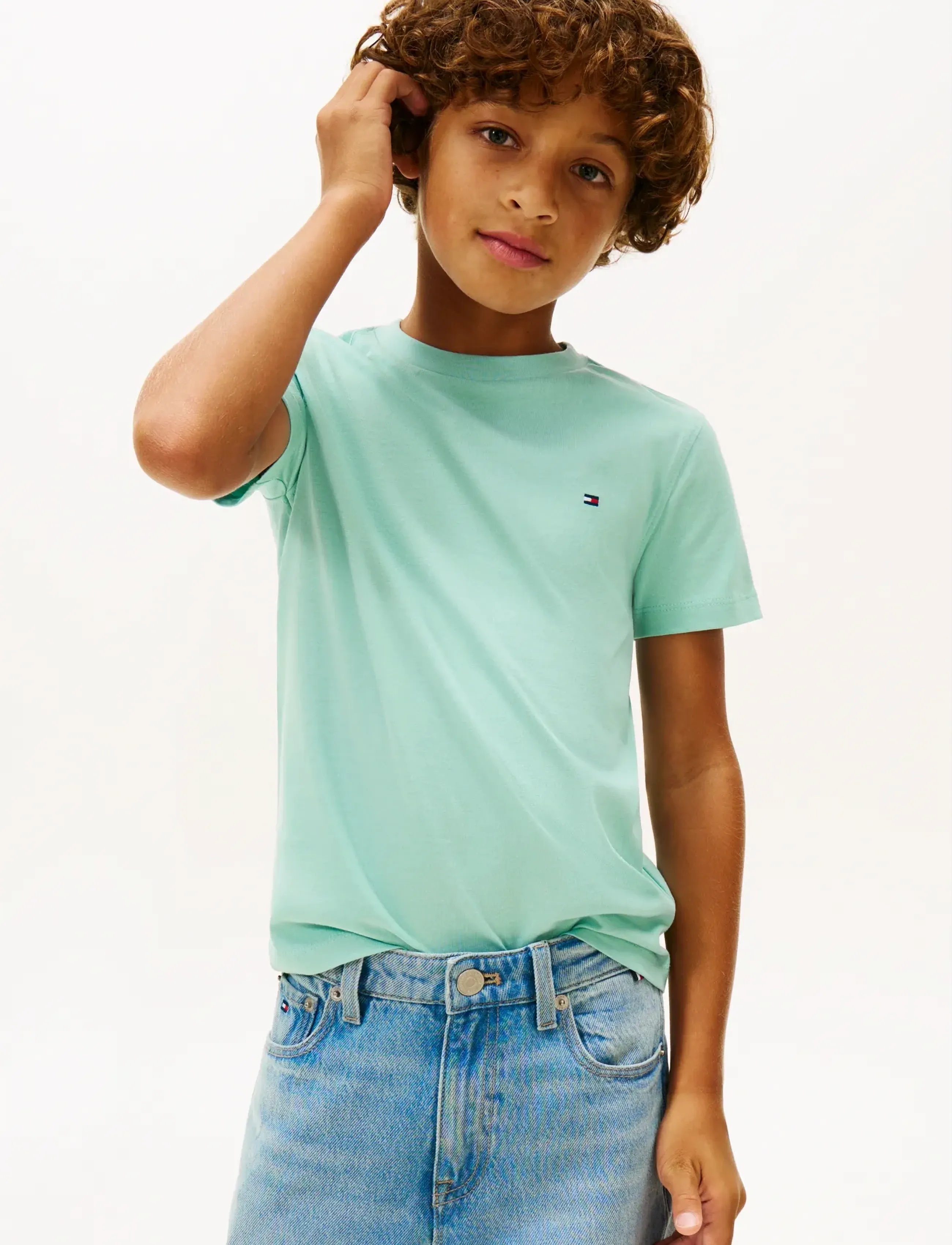 Tommy Hilfiger ESSENTIAL COTTON REG FIT TEE SS - Topid ja T-särgid - OCEAN SPRAY / blue