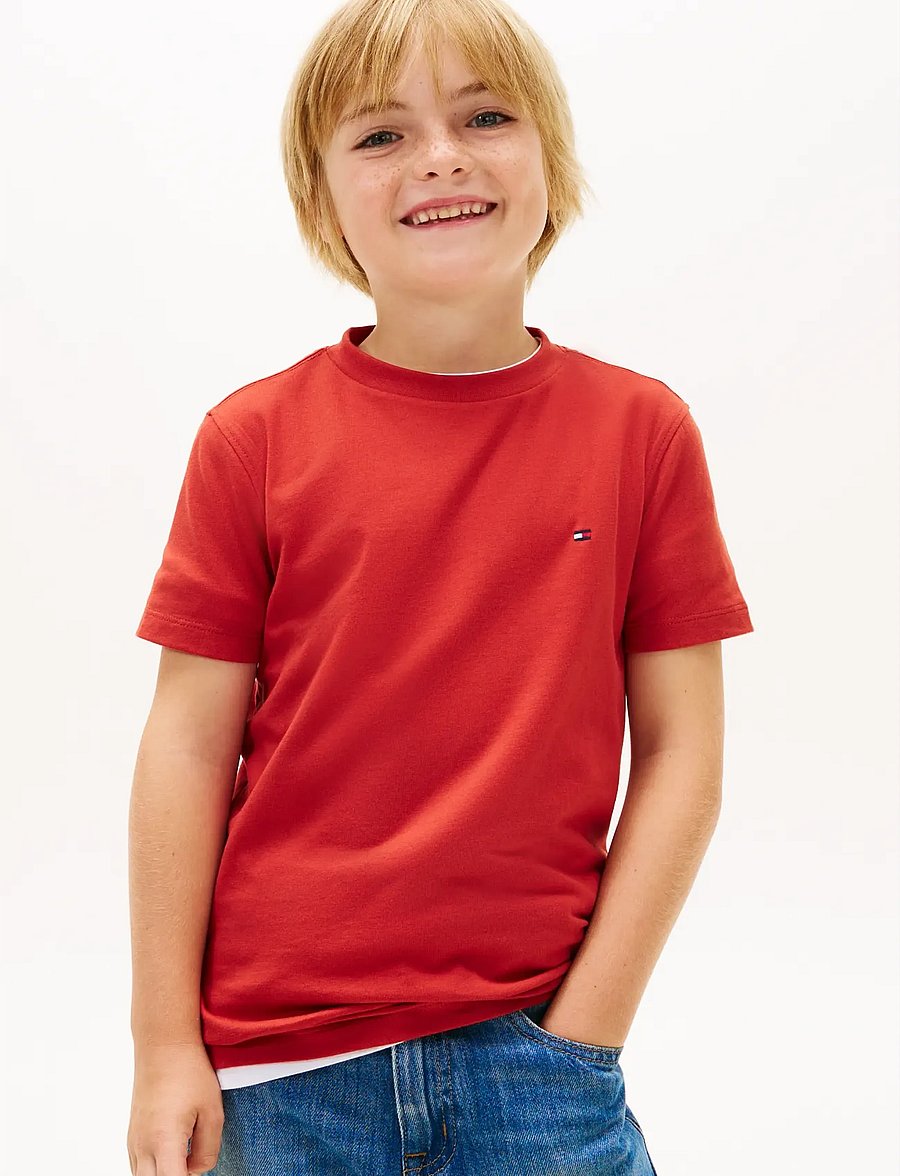 Tommy Hilfiger - ESSENTIAL COTTON REG FIT TEE SS - kurzärmelige - terracotta red - 0