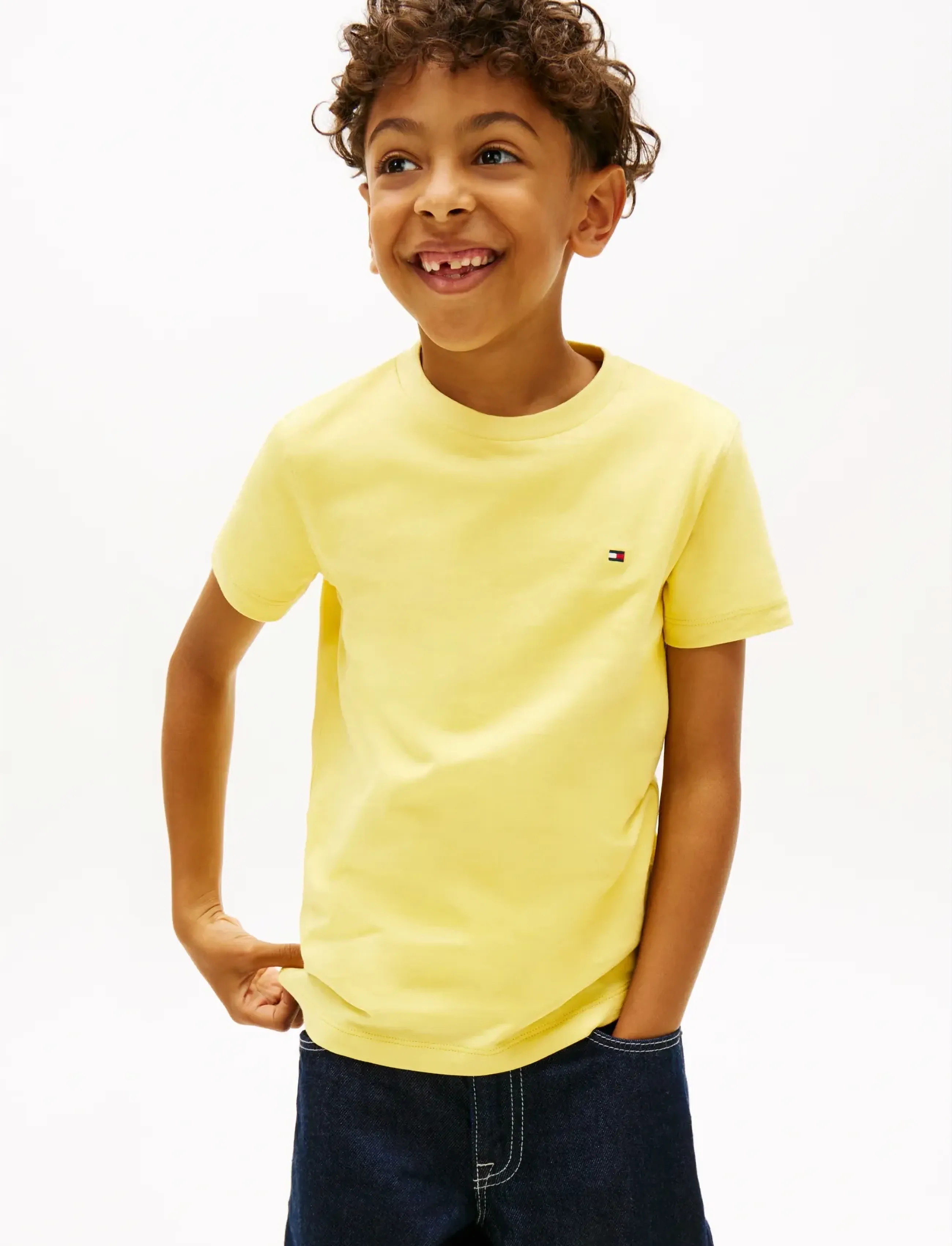 Tommy Hilfiger ESSENTIAL COTTON REG FIT TEE SS - Oberteile & T-Shirts - YELLOW DAHLIA / yellow