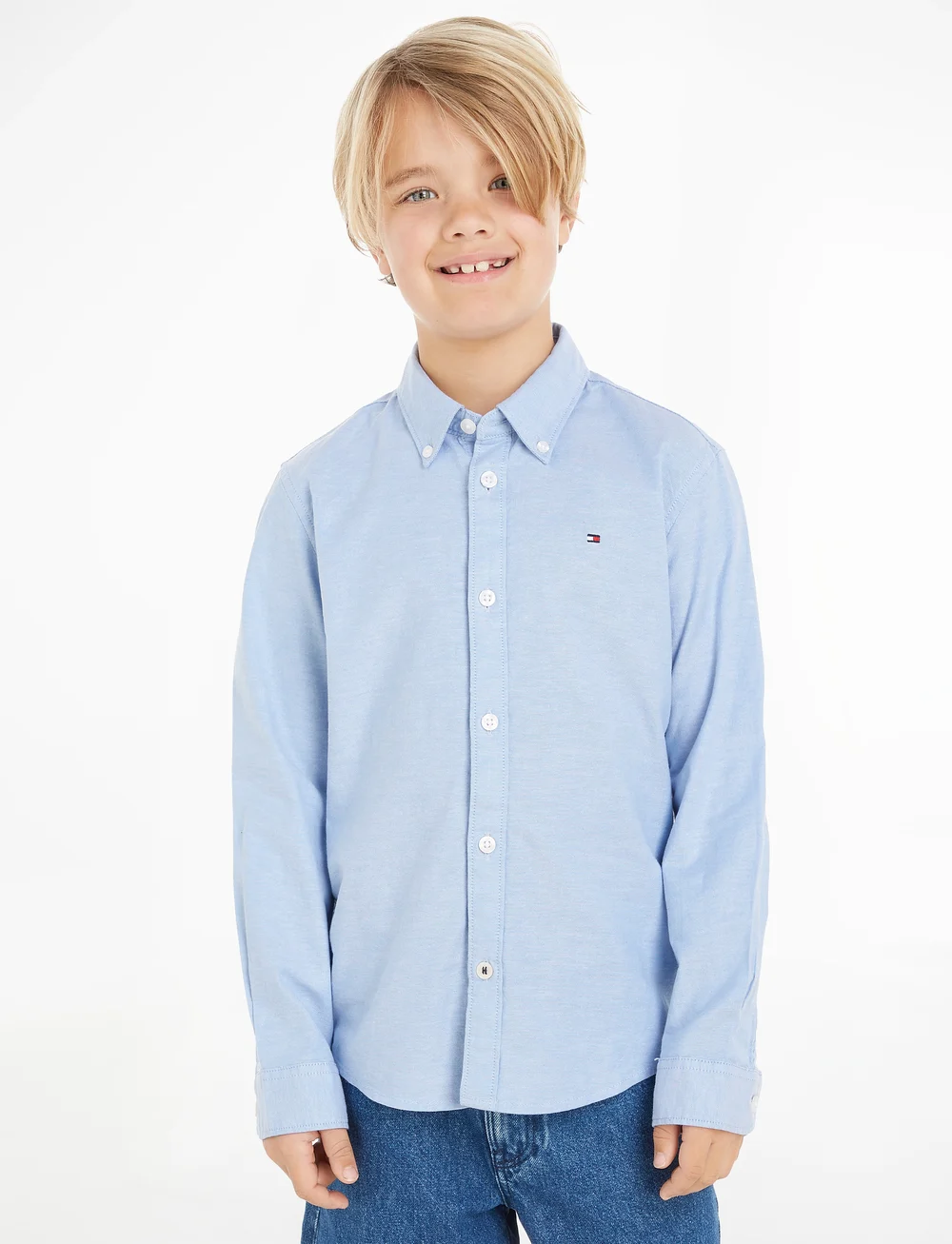 Tommy Hilfiger Boys Stretch Oxford Shirt L s Tops Boozt