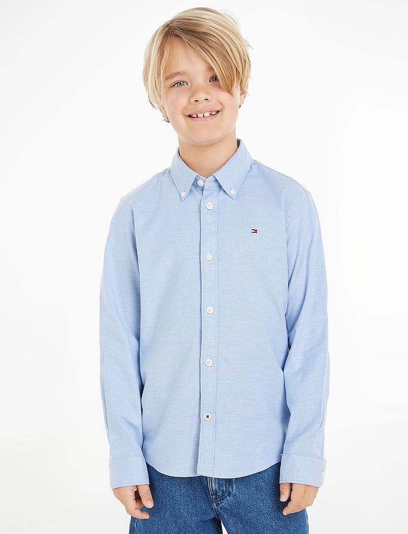 Tommy Hilfiger - BOYS STRETCH OXFORD SHIRT L/S - langärmlige hemden - calm blue - 0