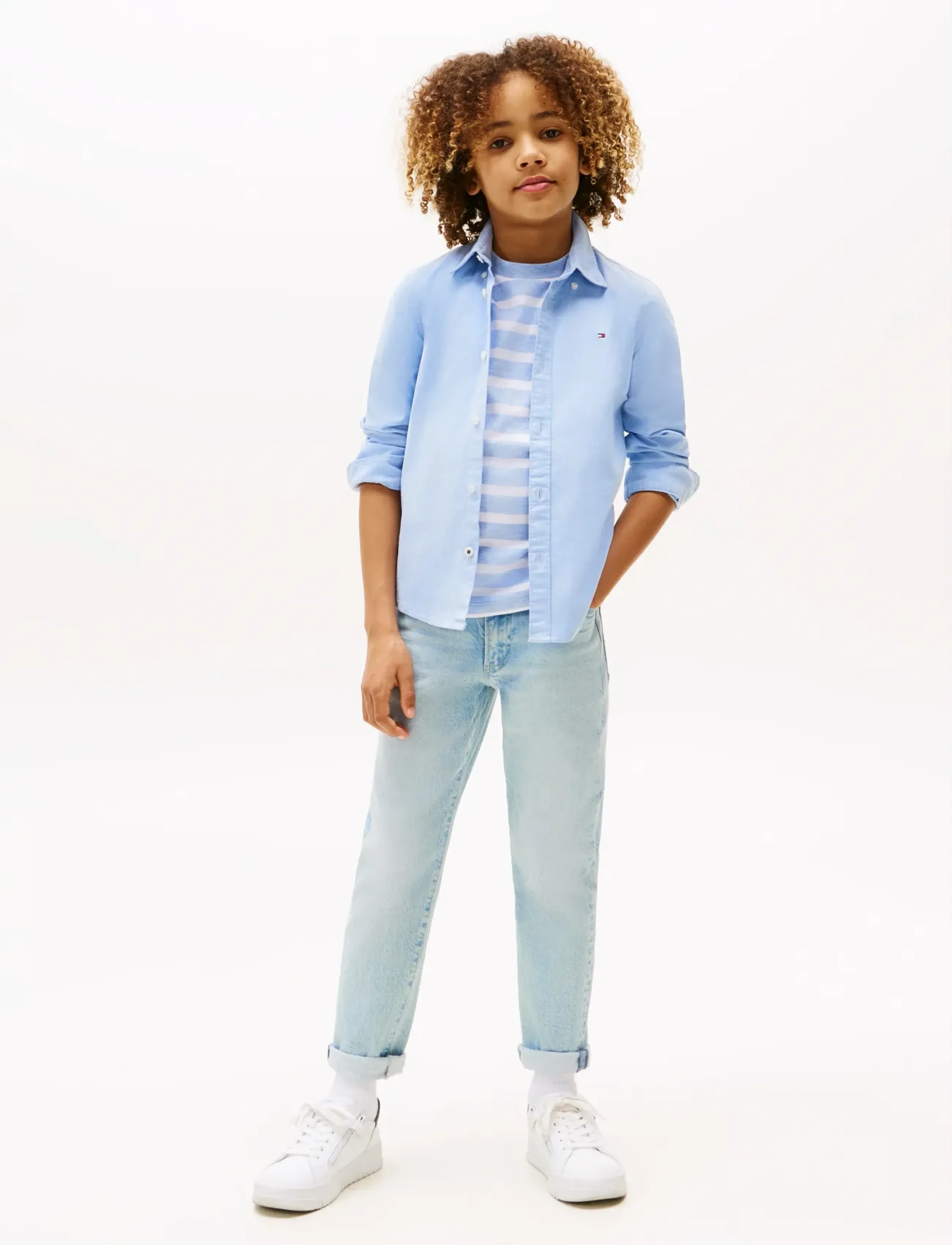 Tommy Hilfiger BOYS STRETCH OXFORD SHIRT L/S - Pikkade varrukatega särgid - CALM BLUE / blue