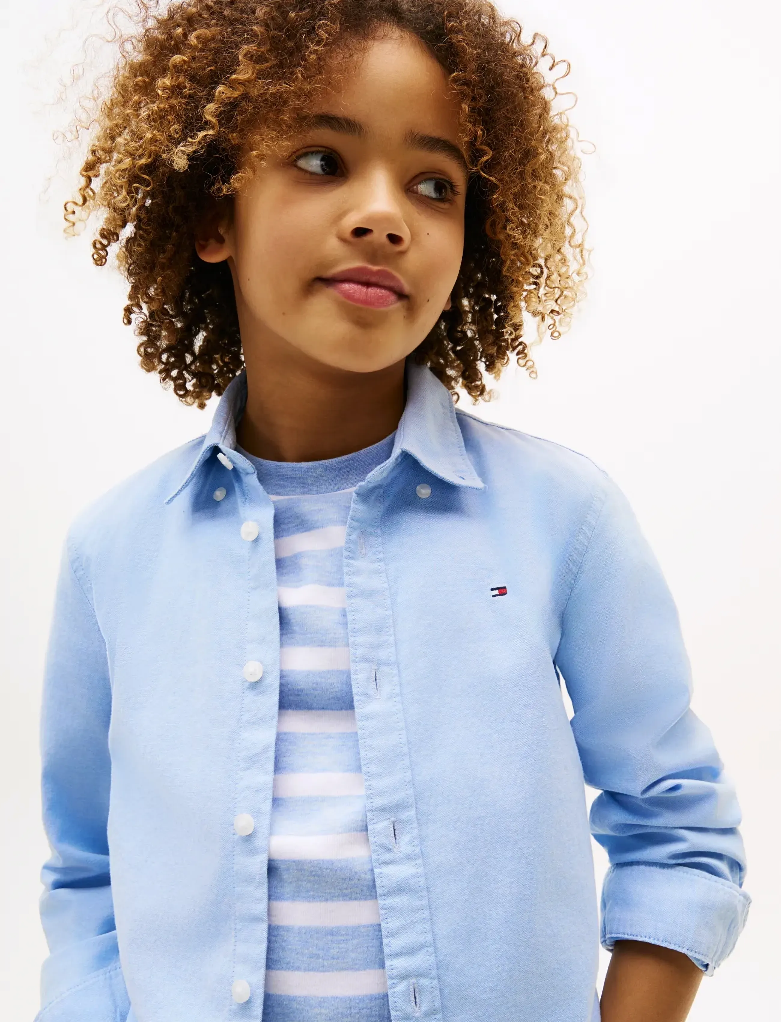 Tommy Hilfiger - BOYS STRETCH OXFORD SHIRT L/S - langærmede skjorter - calm blue - 5
