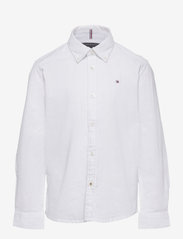 Tommy Hilfiger - BOYS STRETCH OXFORD SHIRT L/S - long-sleeved shirts - white - 1