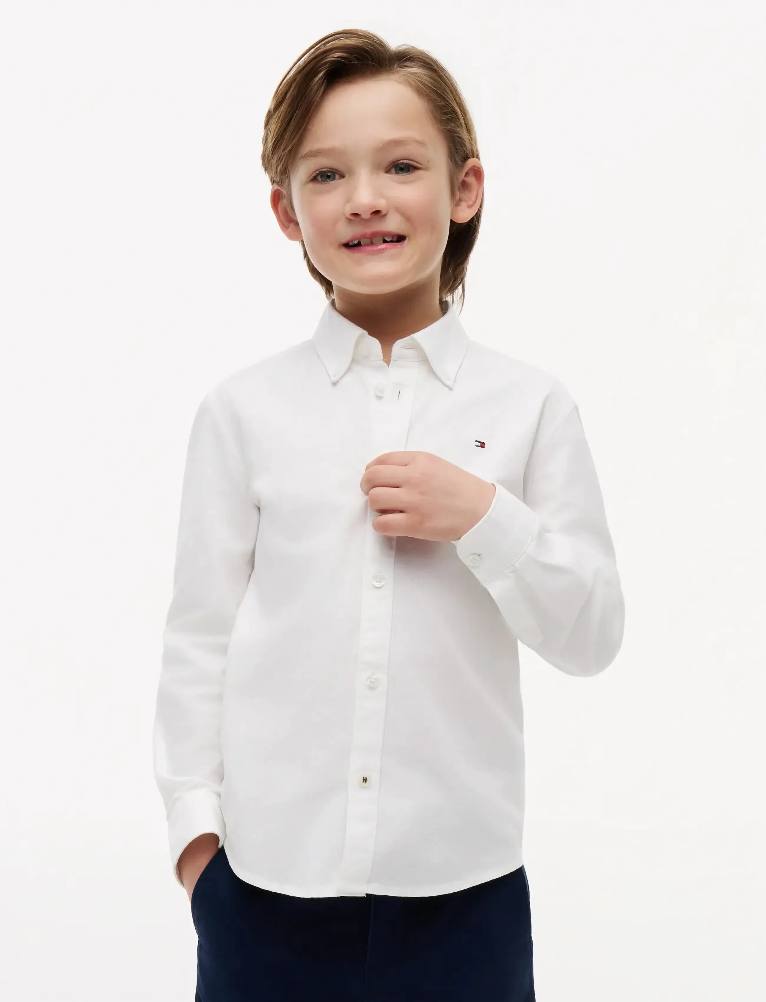 Tommy Hilfiger BOYS STRETCH OXFORD SHIRT L/S - Shirts - WHITE / white