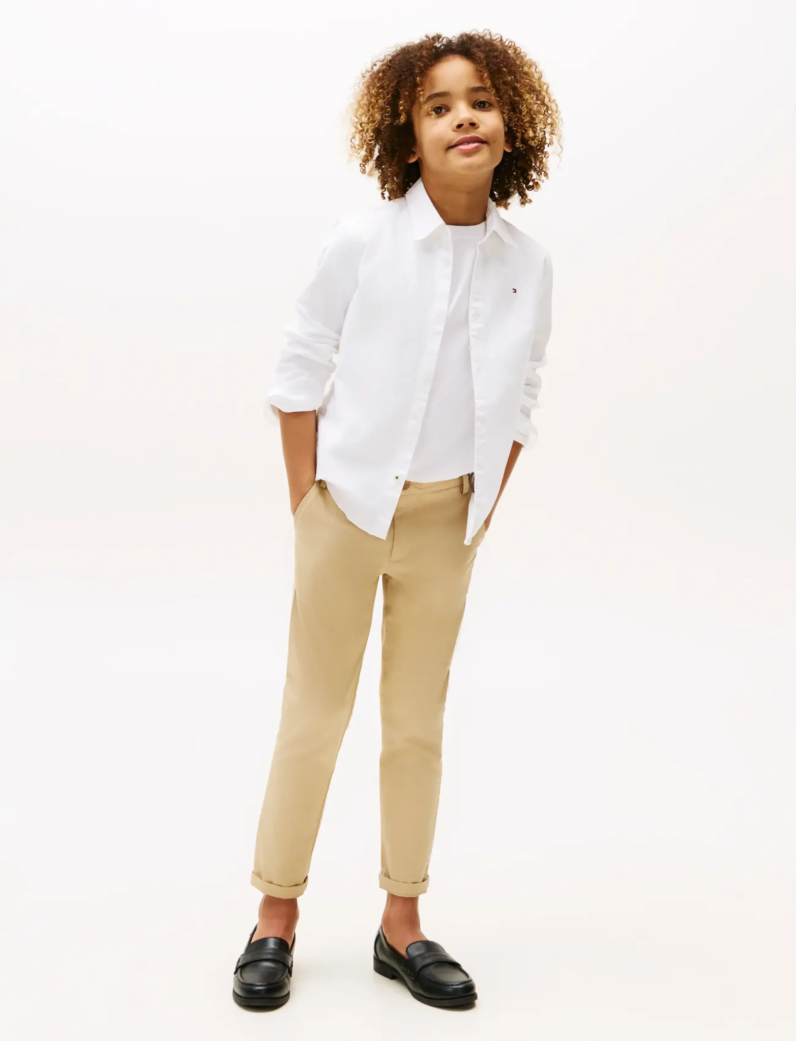 Tommy Hilfiger BOYS STRETCH OXFORD SHIRT L/S - Pikkade varrukatega särgid - WHITE / white