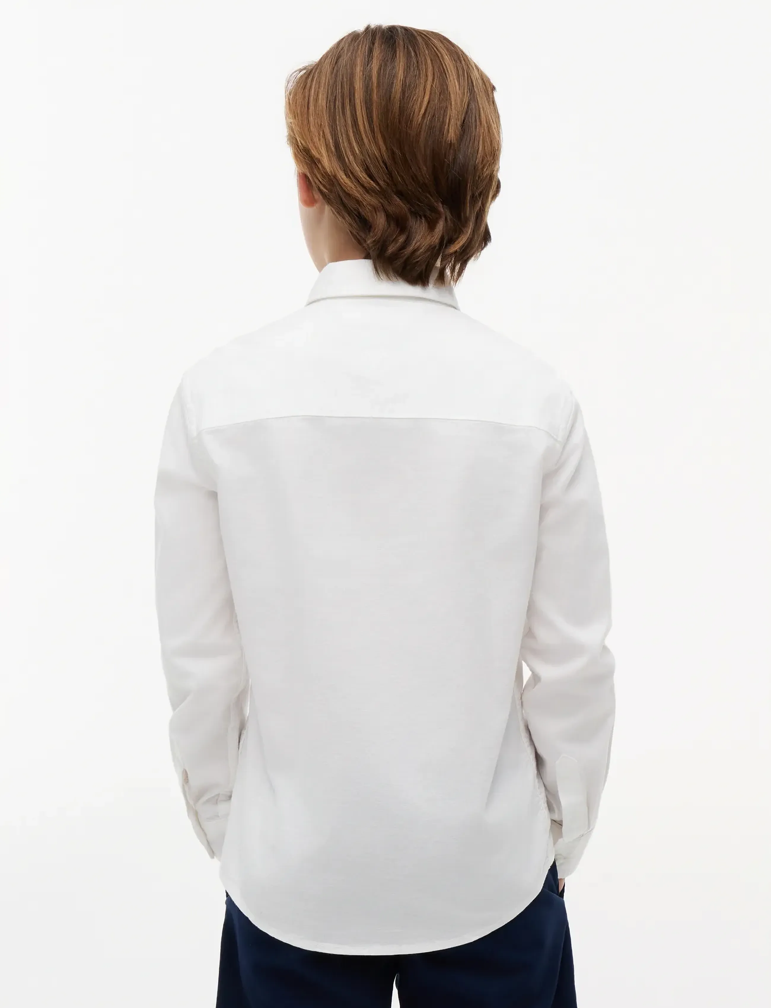 Tommy Hilfiger - BOYS STRETCH OXFORD SHIRT L/S - langærmede skjorter - white - 3