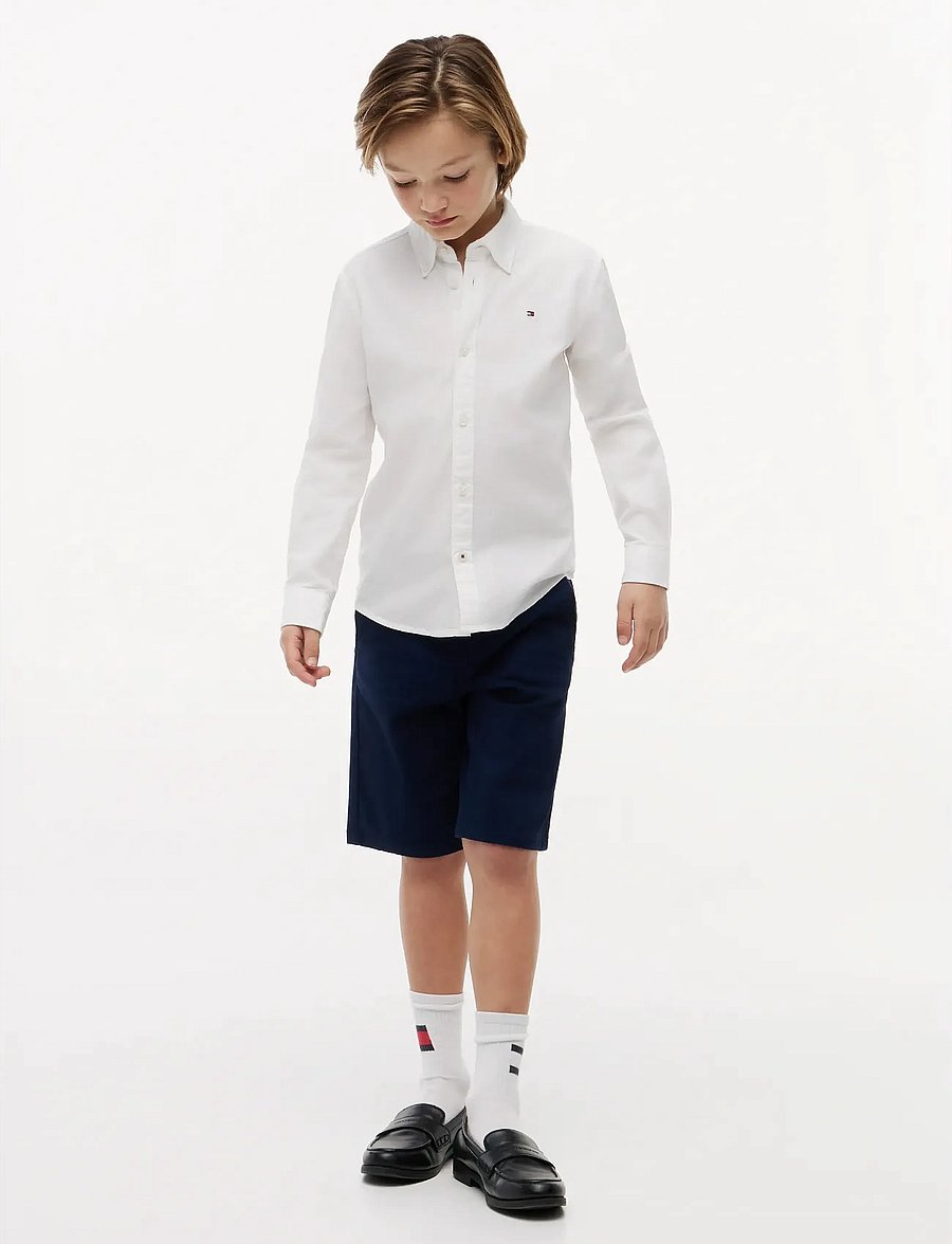 Tommy Hilfiger - BOYS STRETCH OXFORD SHIRT L/S - langärmlige hemden - white - 5