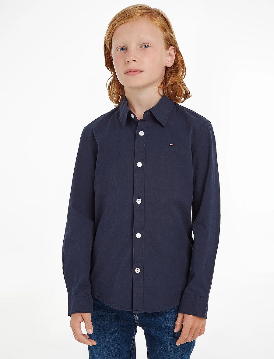 Tommy Hilfiger - SOLID STRETCH POPLIN SHIRT L/S - pitkähihaiset kauluspaidat - twilight navy - 0