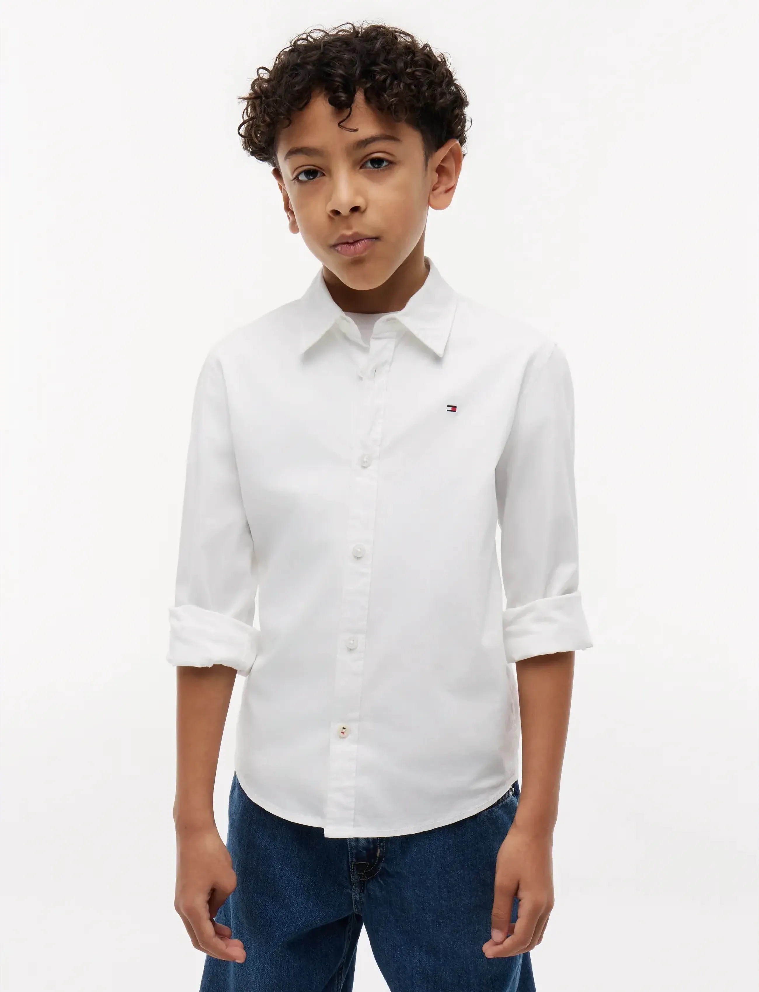 Tommy Hilfiger SOLID STRETCH POPLIN SHIRT L/S - Shirts - WHITE / white