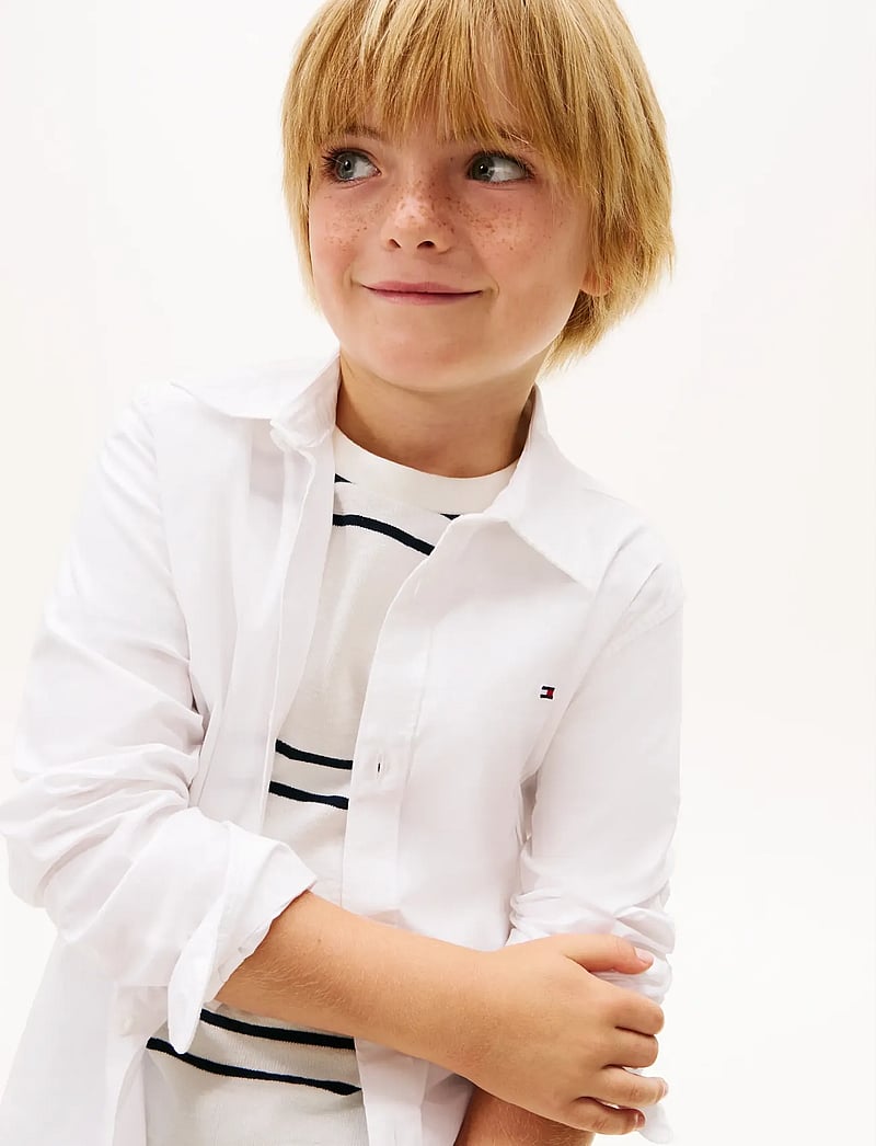 Tommy Hilfiger - SOLID STRETCH POPLIN SHIRT L/S - långärmade skjortor - white - 4