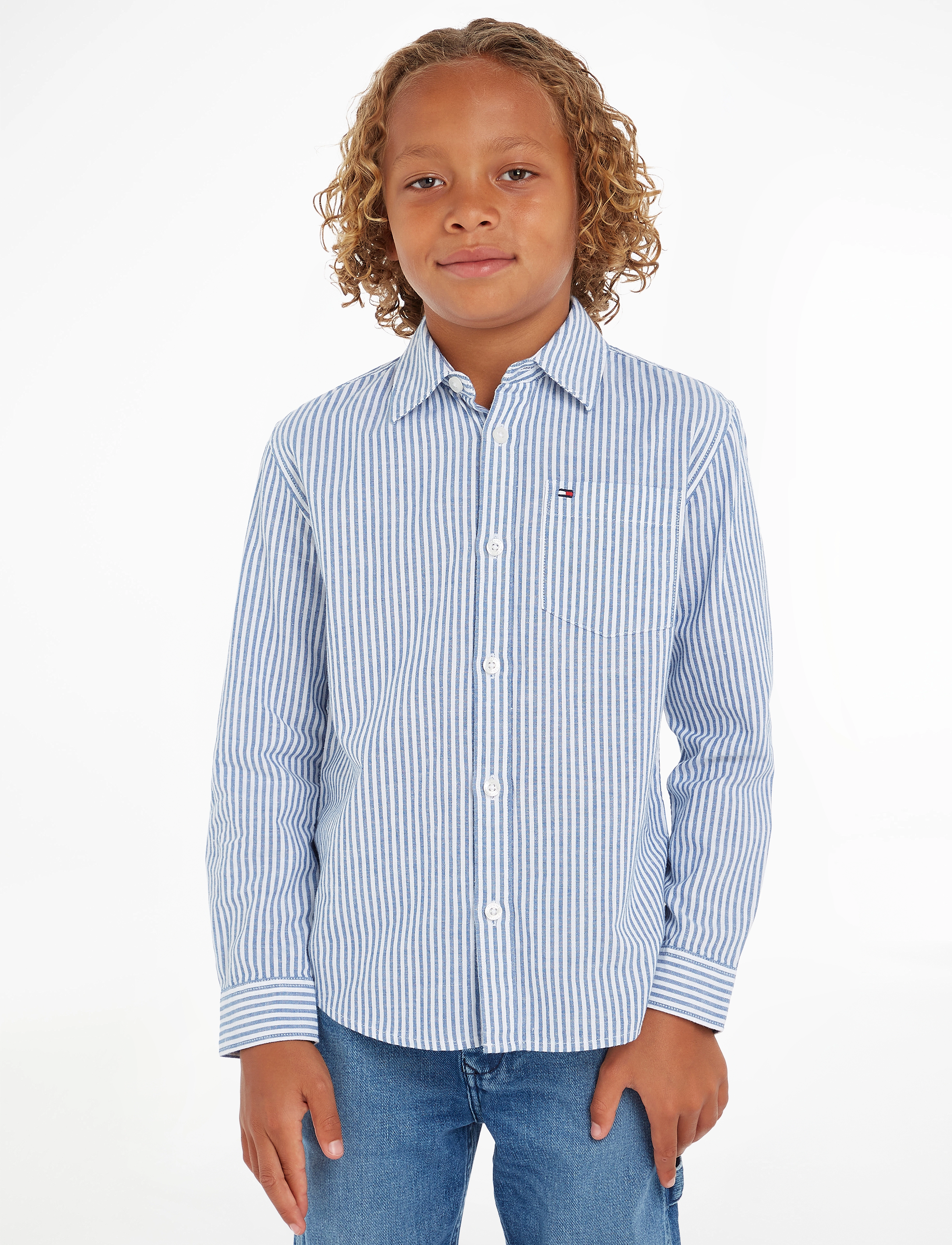 Tommy Hilfiger - HEMP RELAXED SHIRT L/S - dark blue stripe - 2