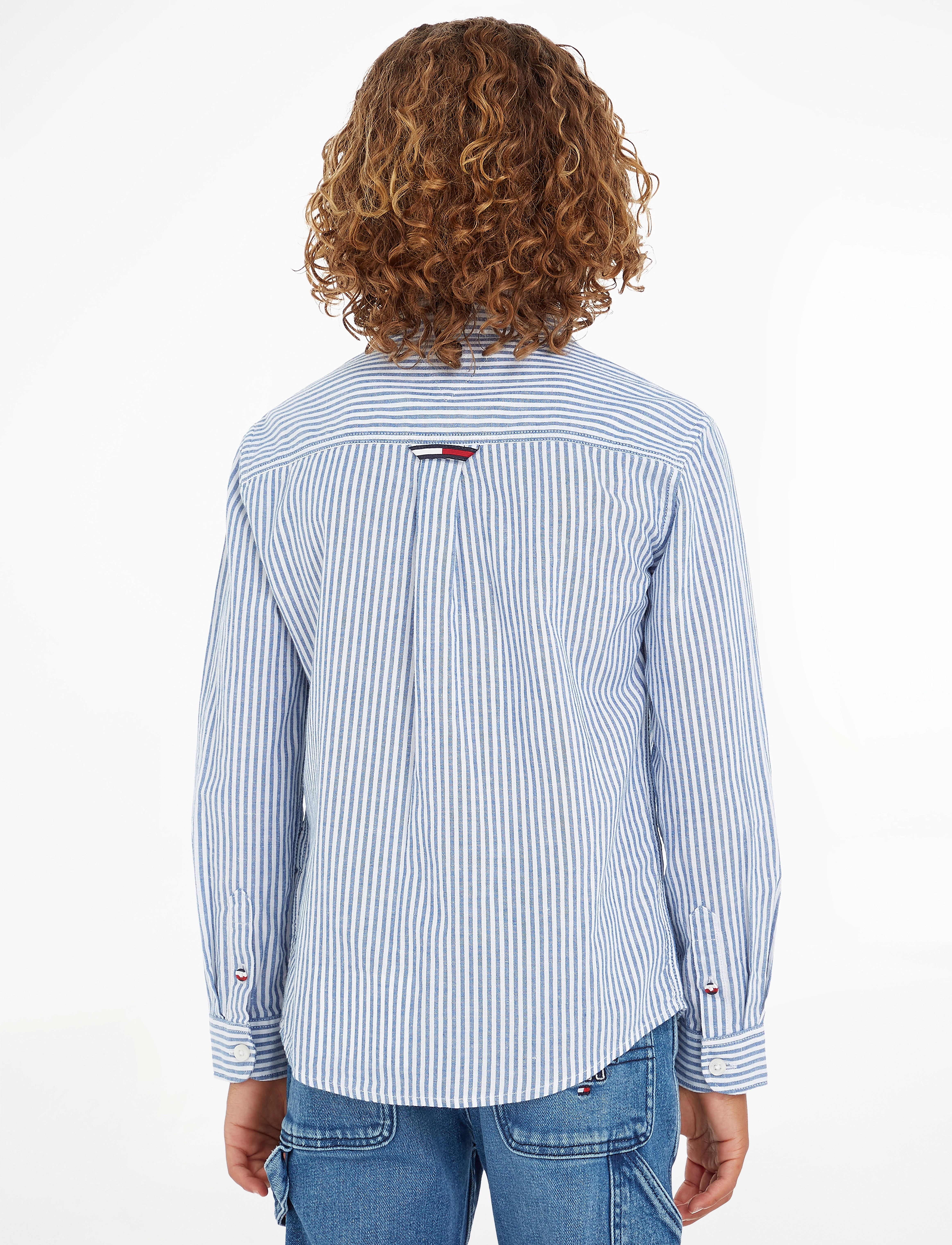 Tommy Hilfiger - HEMP RELAXED SHIRT L/S - dark blue stripe - 3