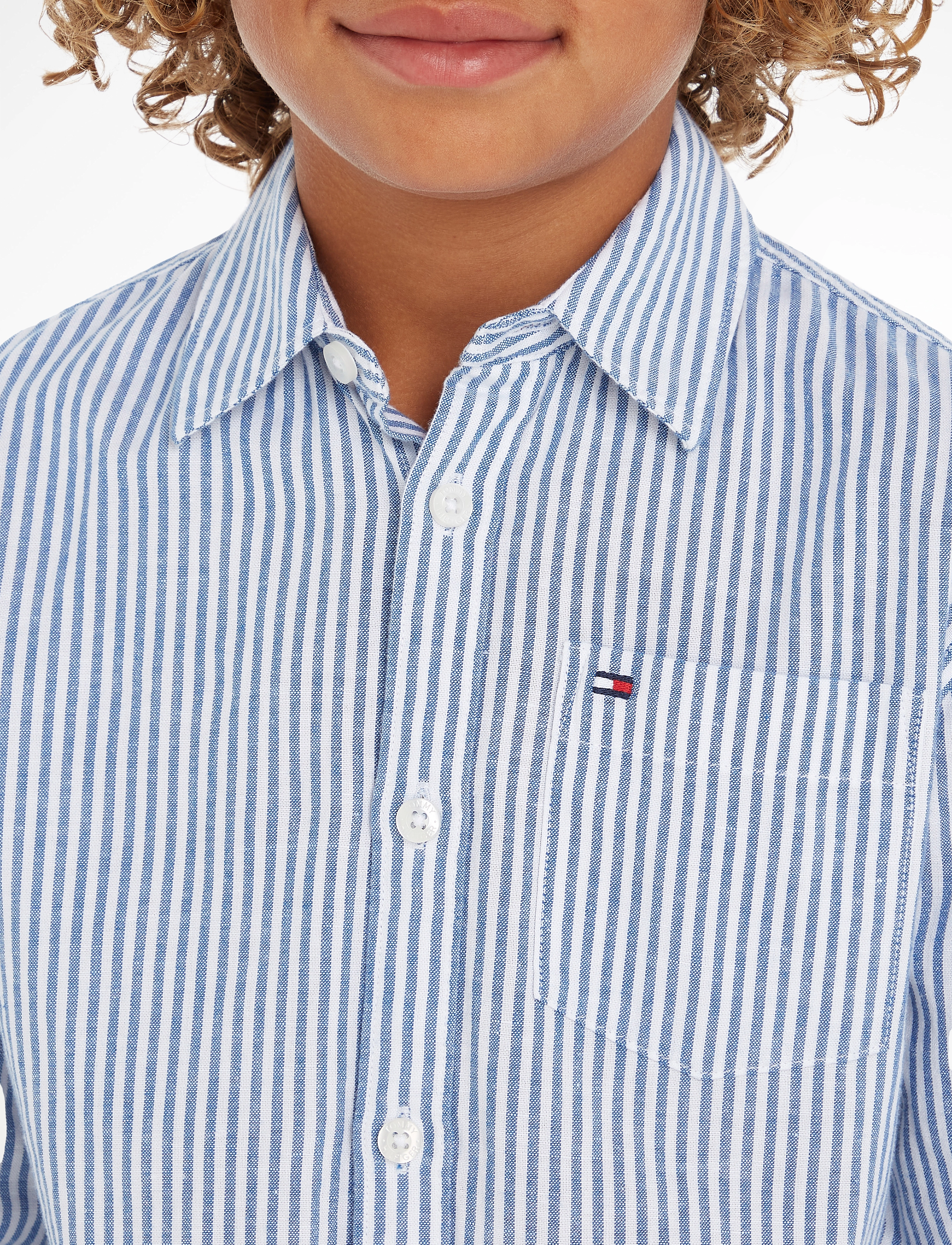 Tommy Hilfiger - HEMP RELAXED SHIRT L/S - dark blue stripe - 4
