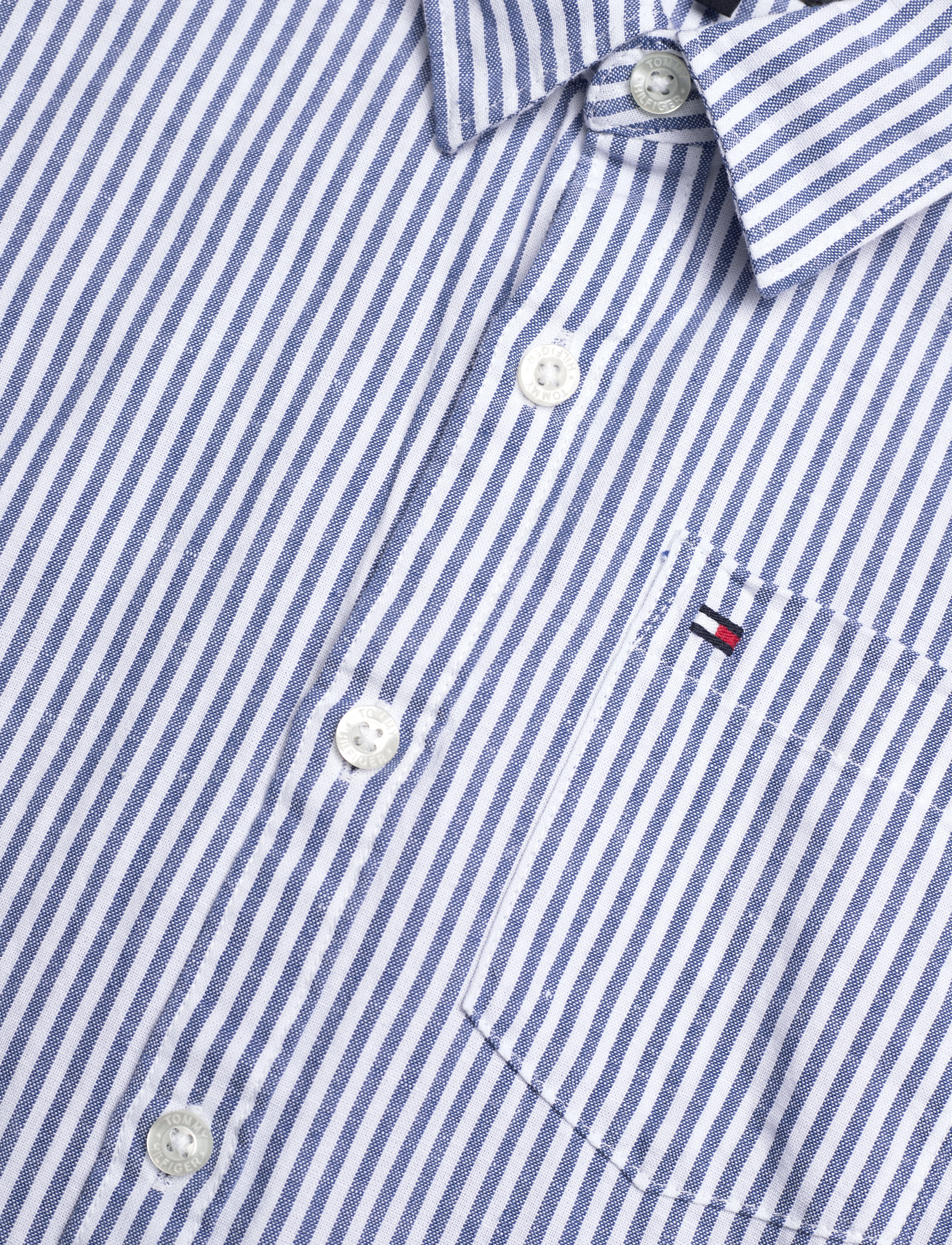 Tommy Hilfiger - HEMP RELAXED SHIRT L/S - dark blue stripe - 5