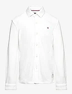 SOLID WAFFLE SHIRTS L/S - WHITE