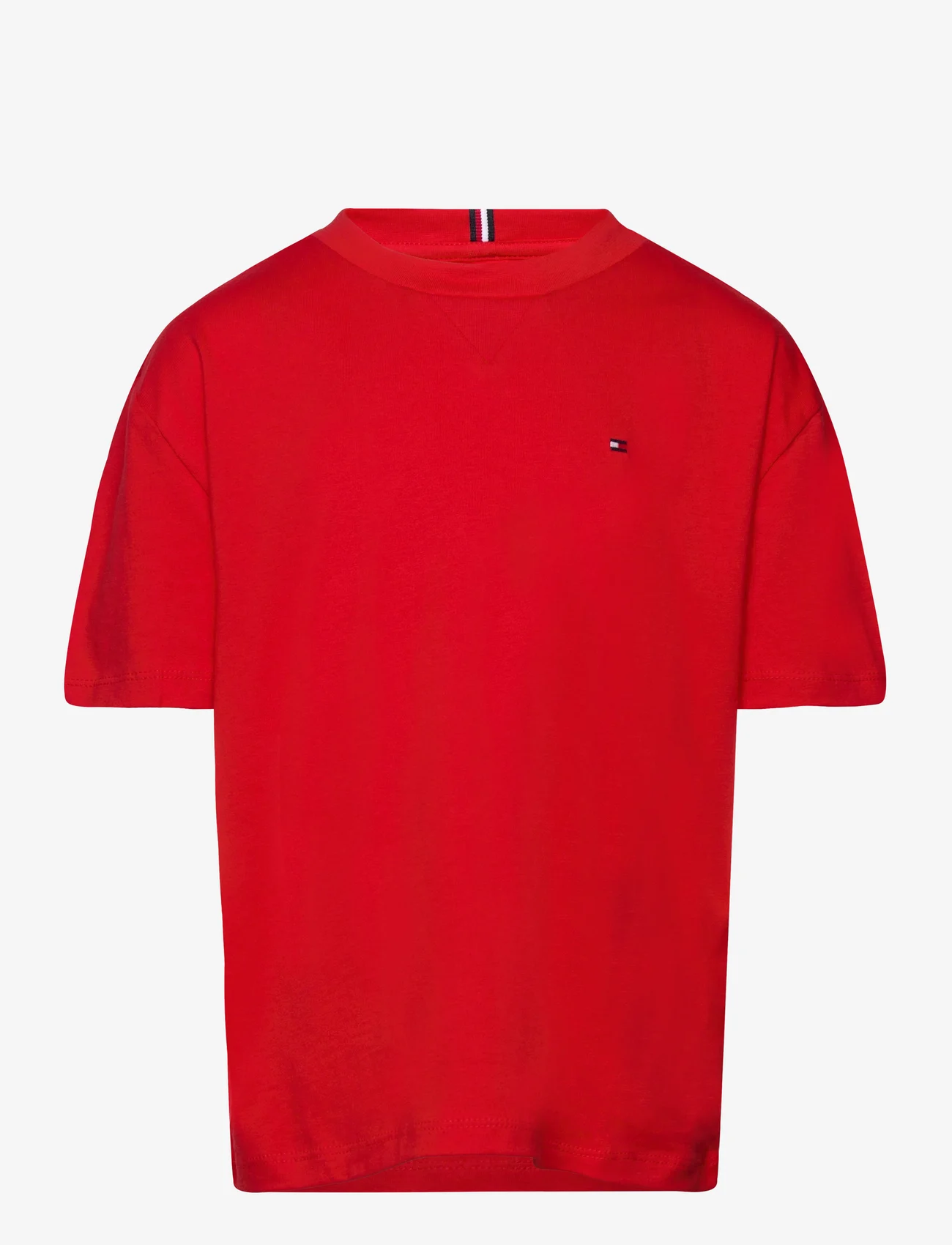 Tommy Hilfiger - ESSENTIAL TEE SS - short-sleeved t-shirts - fierce red - 0