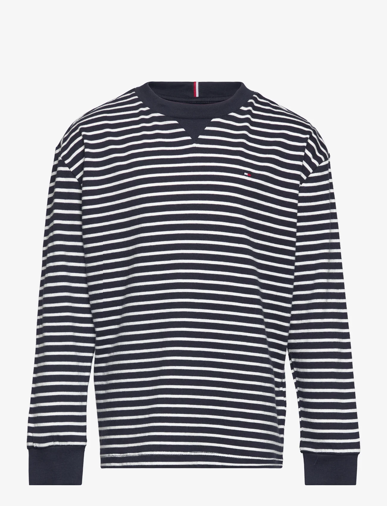 Tommy Hilfiger - ESSENTIAL STRIPES TEE L/S - langærmede t-shirts - navy / white stripes - 0