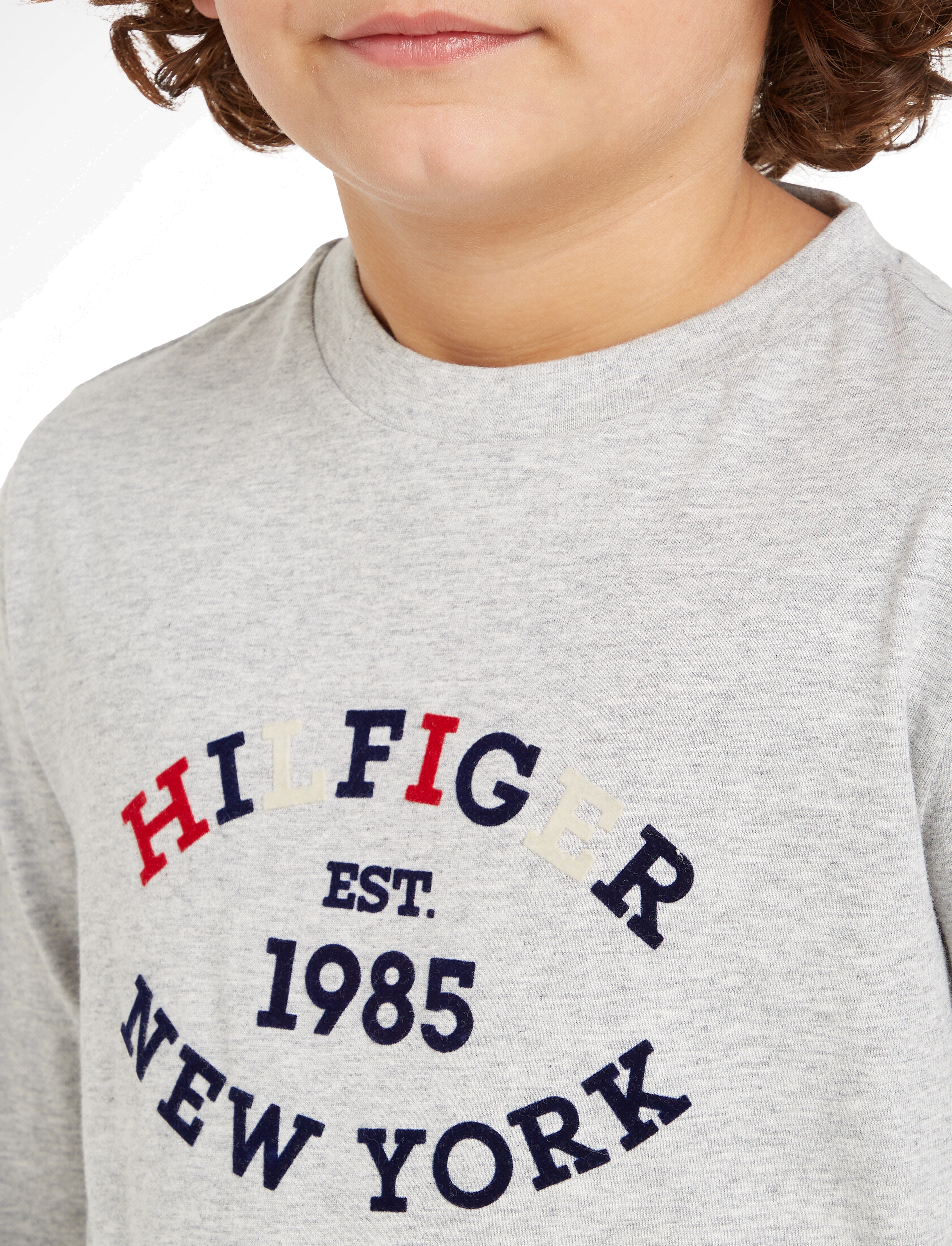 Tommy Hilfiger - MONOTYPE FLOCK REGULAR TEE LS - light grey heather - 3