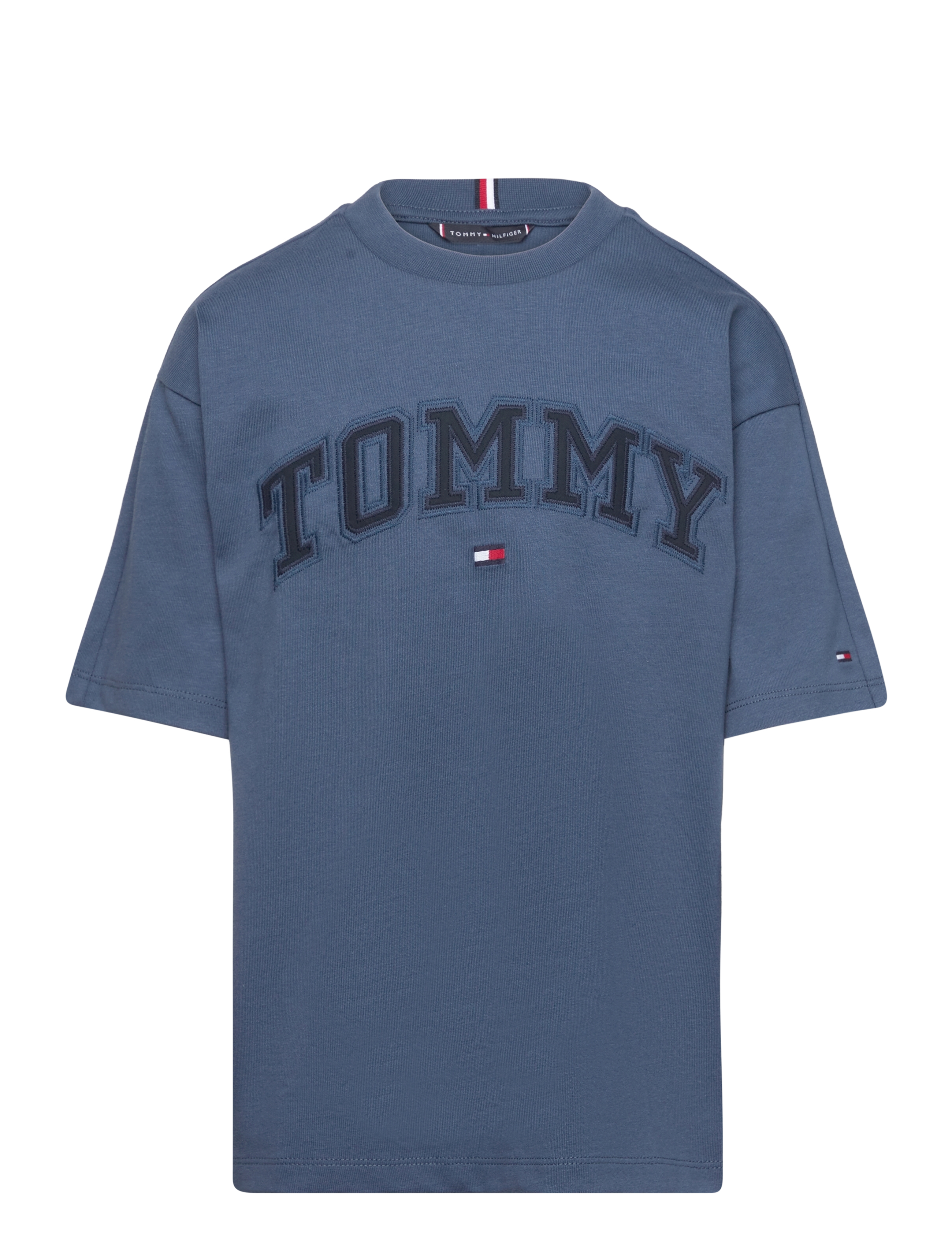 Tommy Hilfiger - VARSITY EMBROIDERY TEE SS - aegean sea - 1