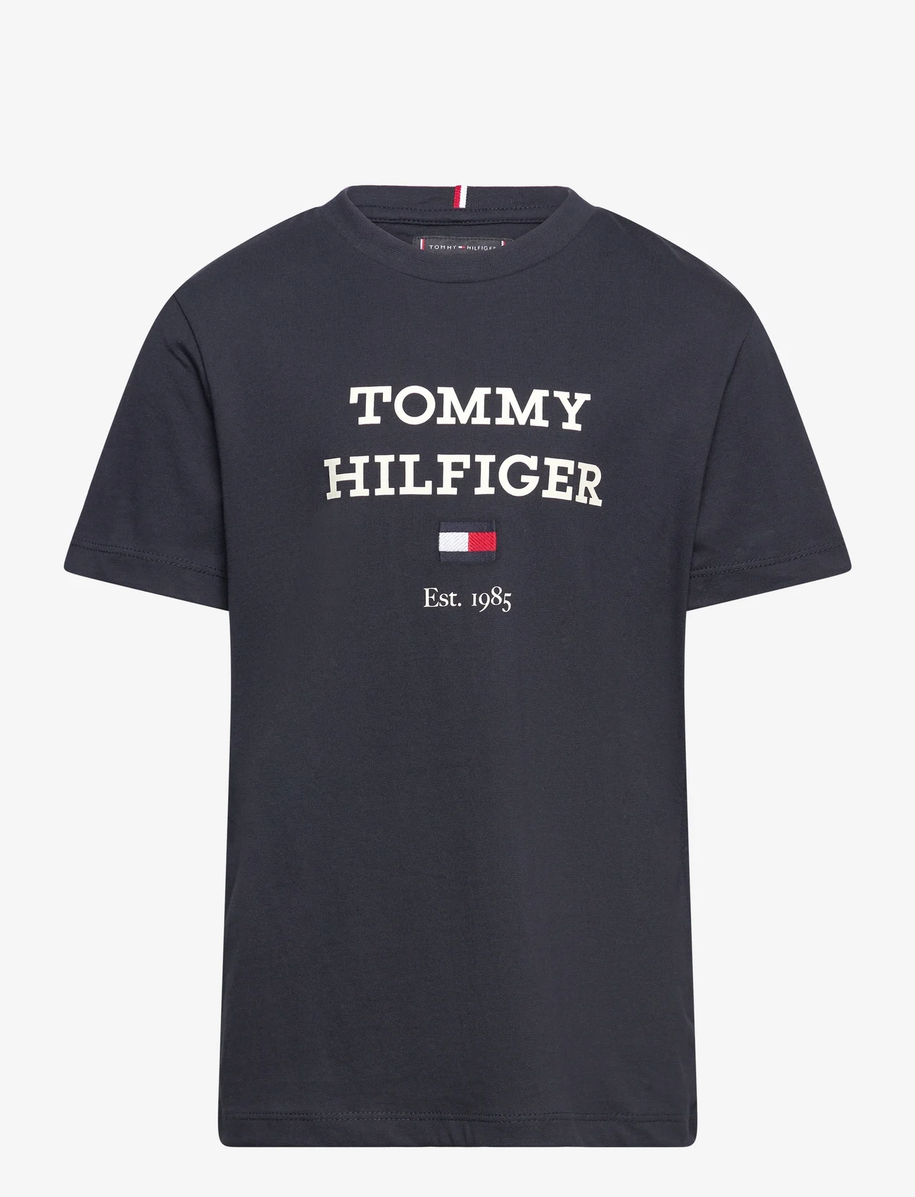 Tommy Hilfiger - TH LOGO TEE S/S - kortärmade t-shirts - desert sky - 0