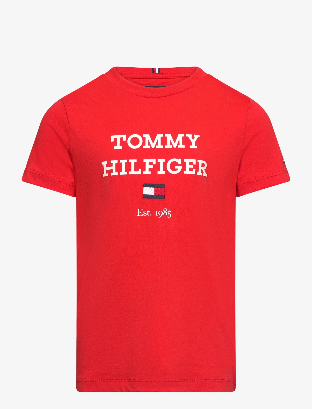 Tommy Hilfiger - TH LOGO TEE S/S - short-sleeved t-shirts - fierce red - 0