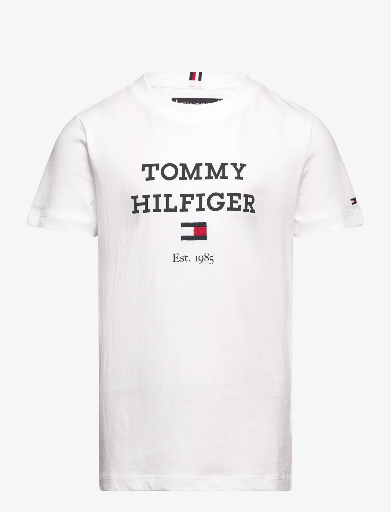 Tommy Hilfiger - TH LOGO TEE S/S - kortærmede t-shirts - white - 0