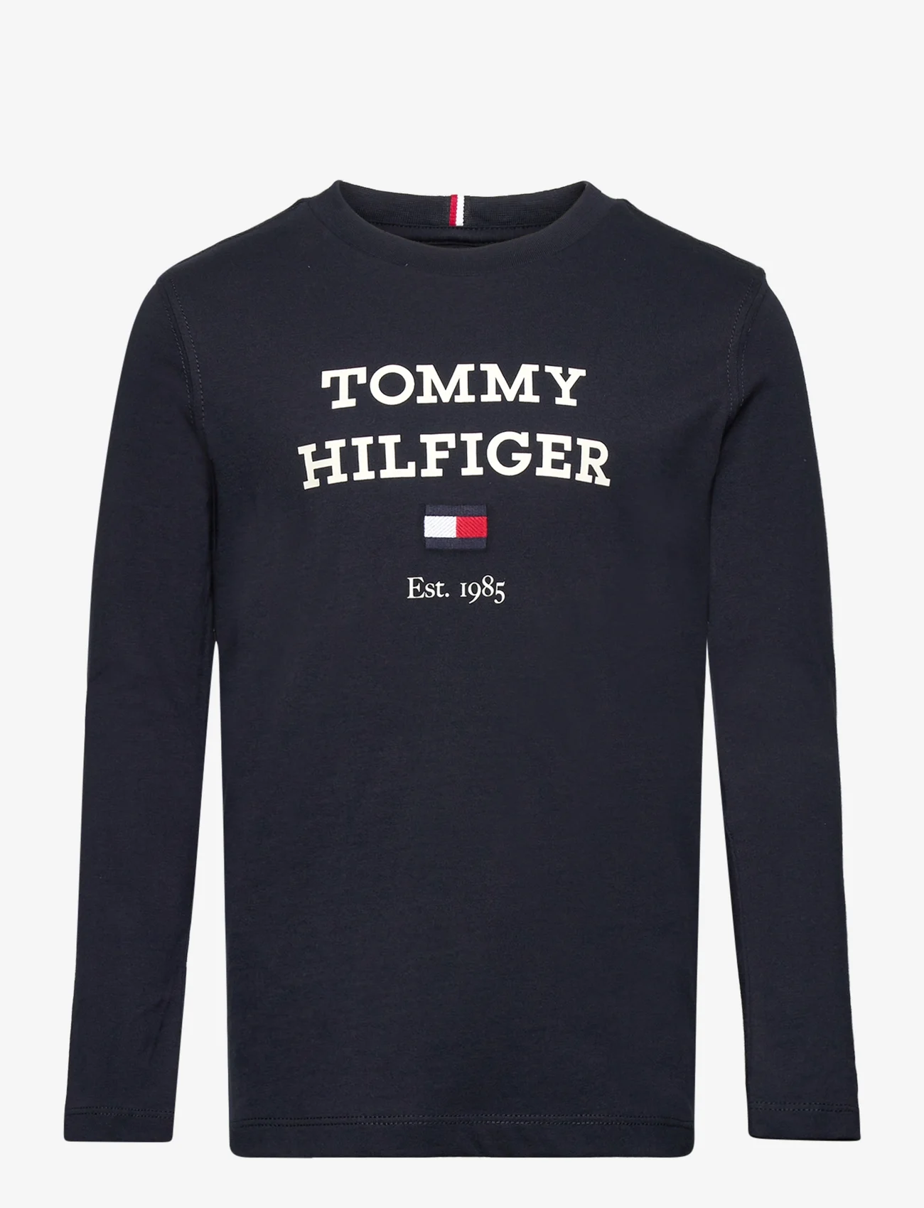 Tommy Hilfiger - TH LOGO TEE L/S - long-sleeved t-shirts - desert sky - 0