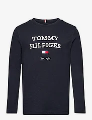 Tommy Hilfiger - TH LOGO TEE L/S - pitkähihaiset t-paidat - desert sky - 0